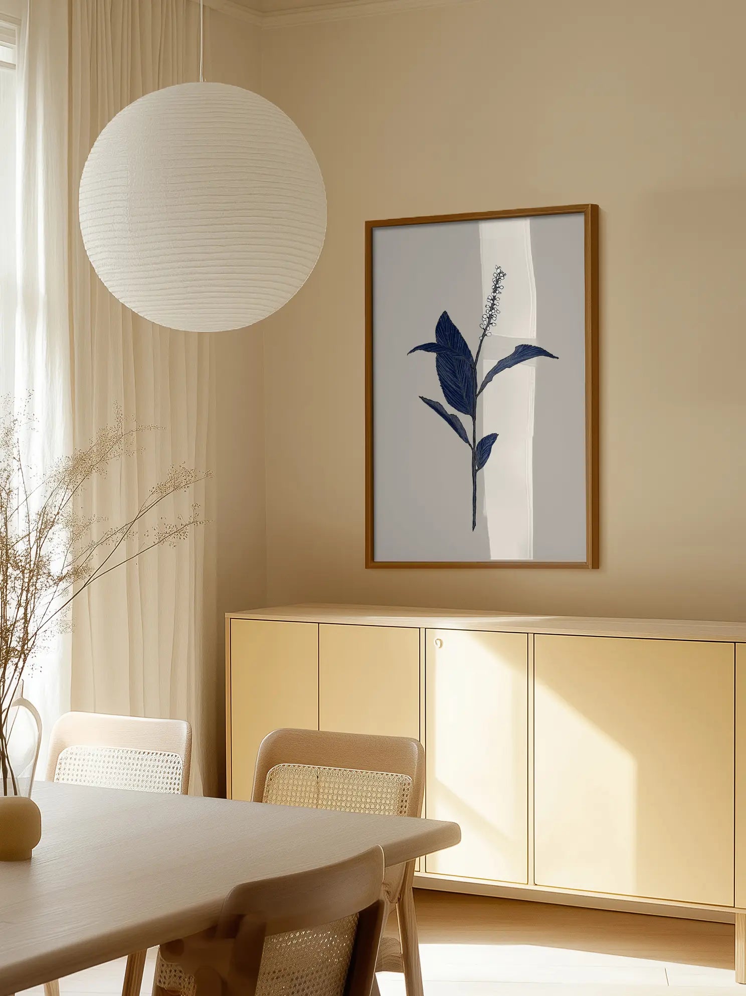 Dark Blue Botanical Poster