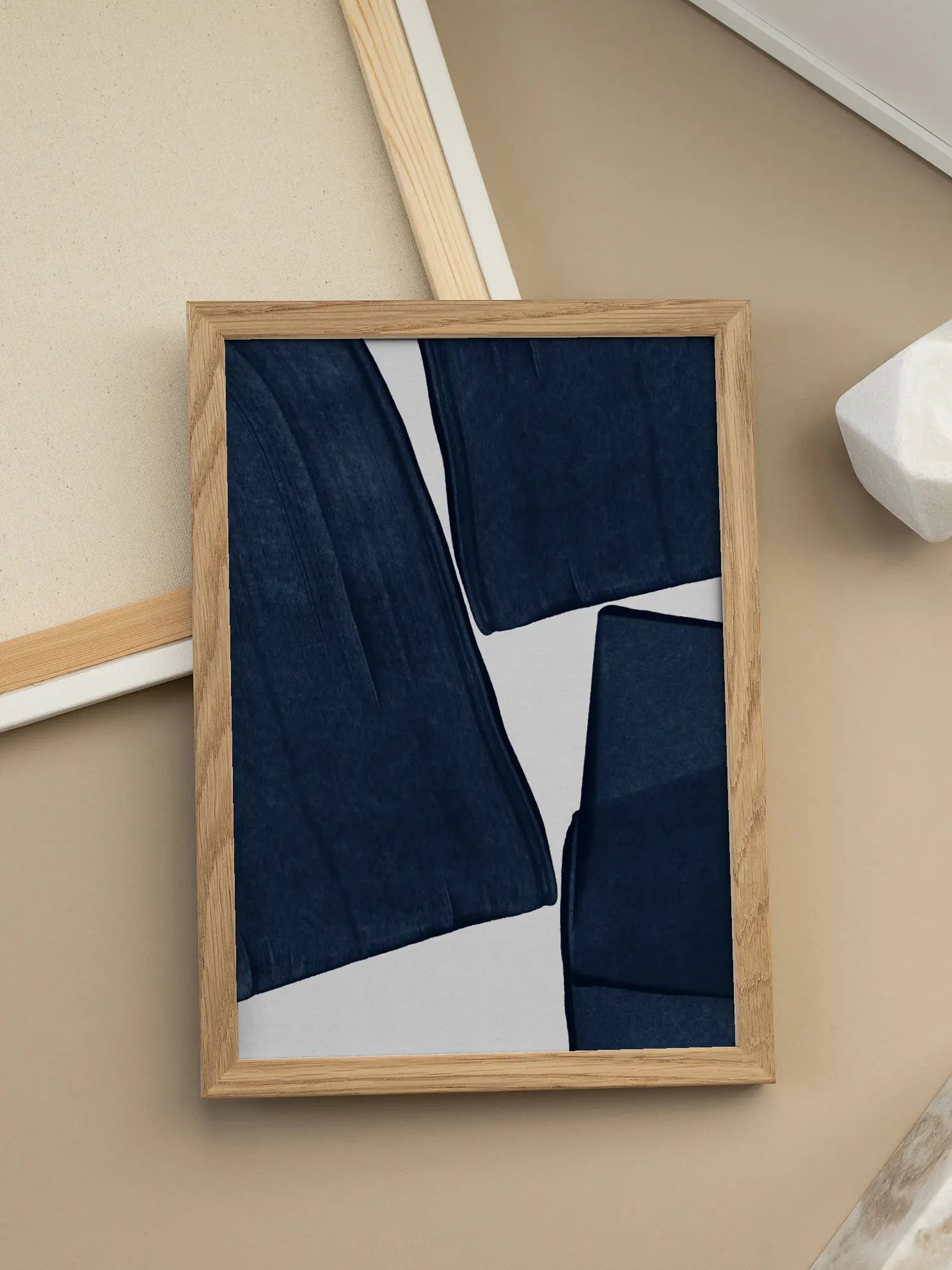 Dark Blue Strokes No3 Poster