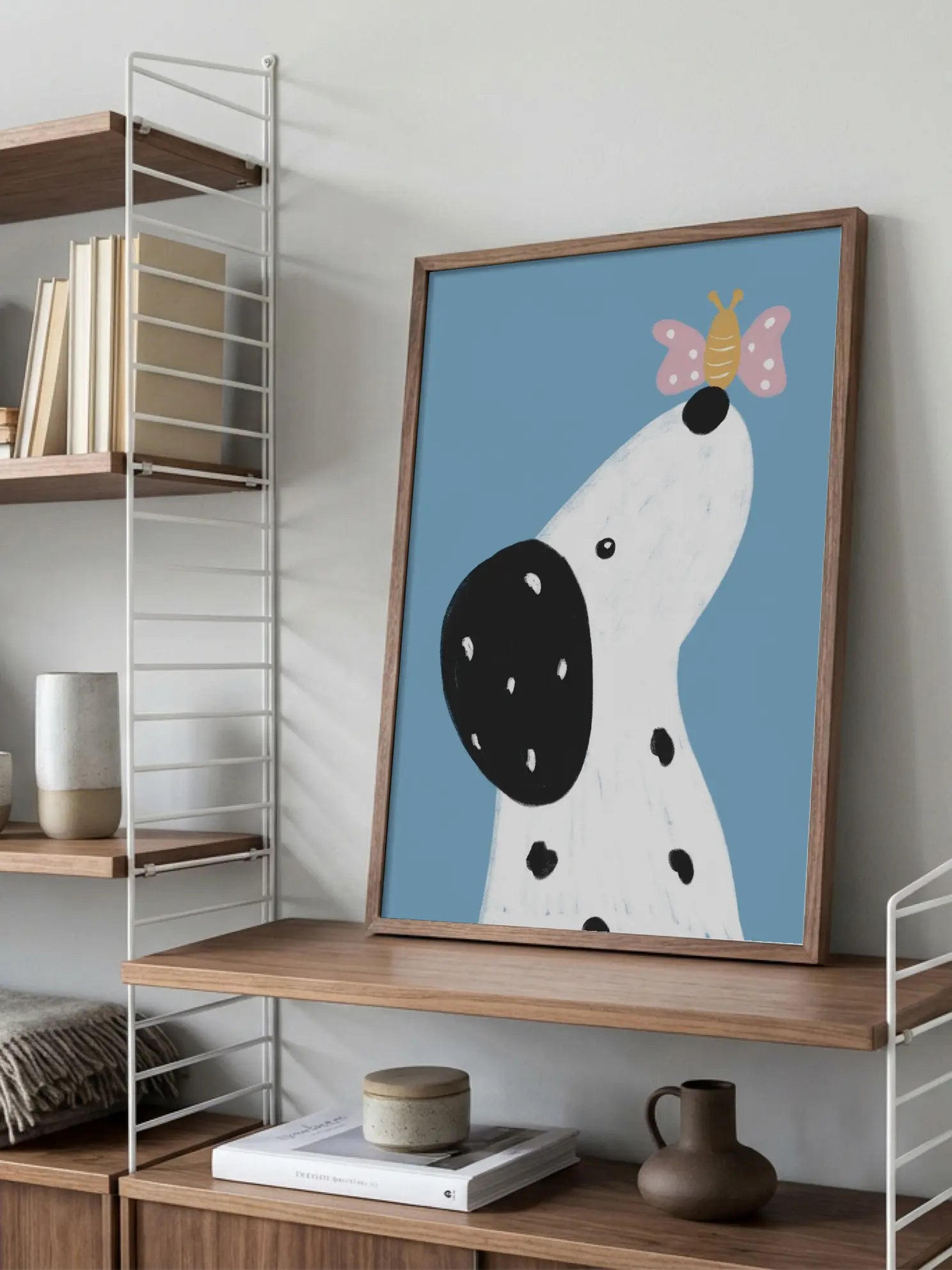 Dog and Butterfly Poster