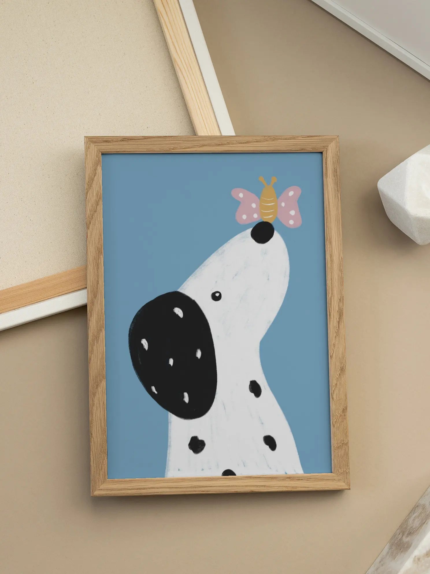 Dog and Butterfly Poster