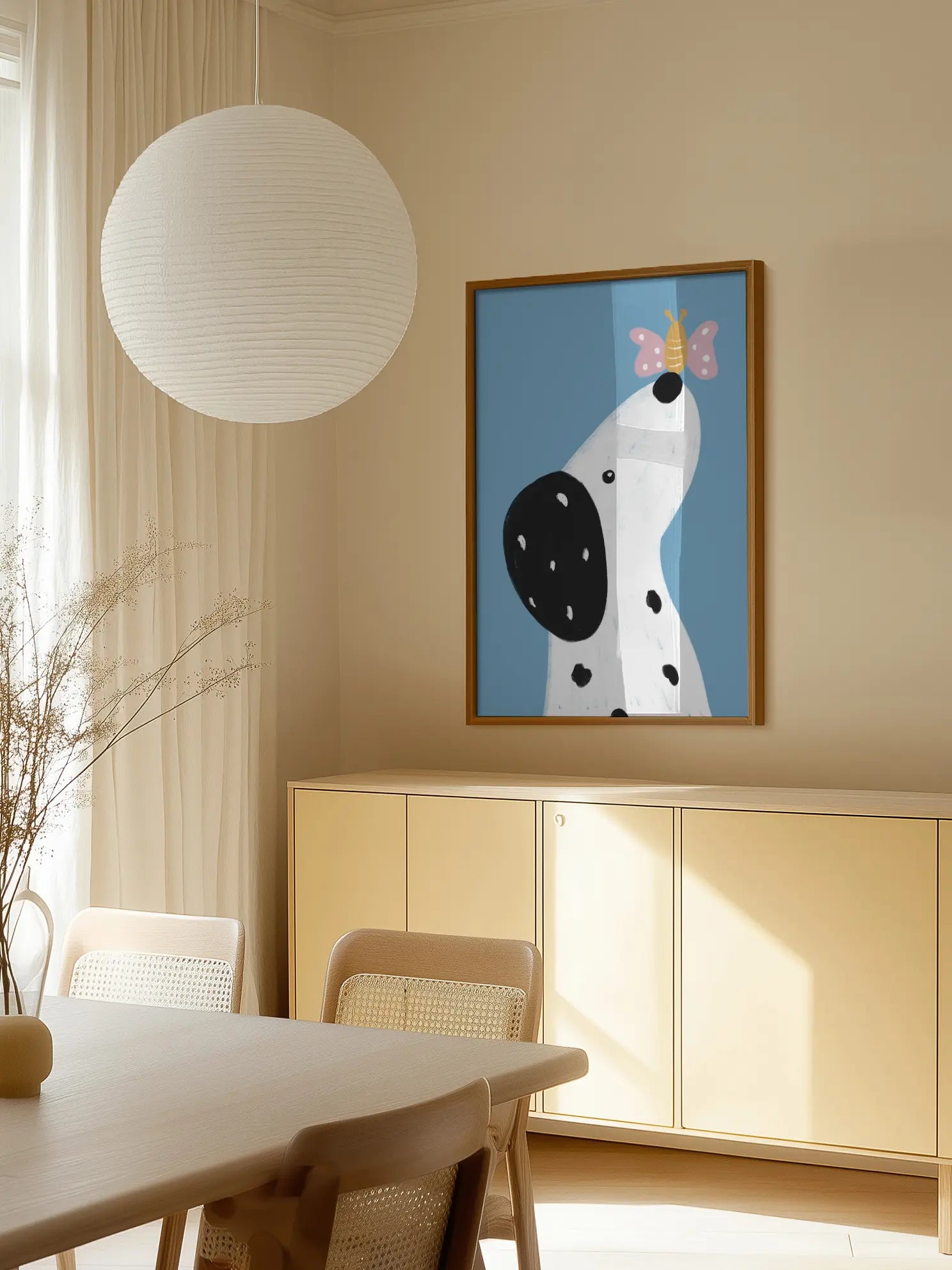 Dog and Butterfly Poster