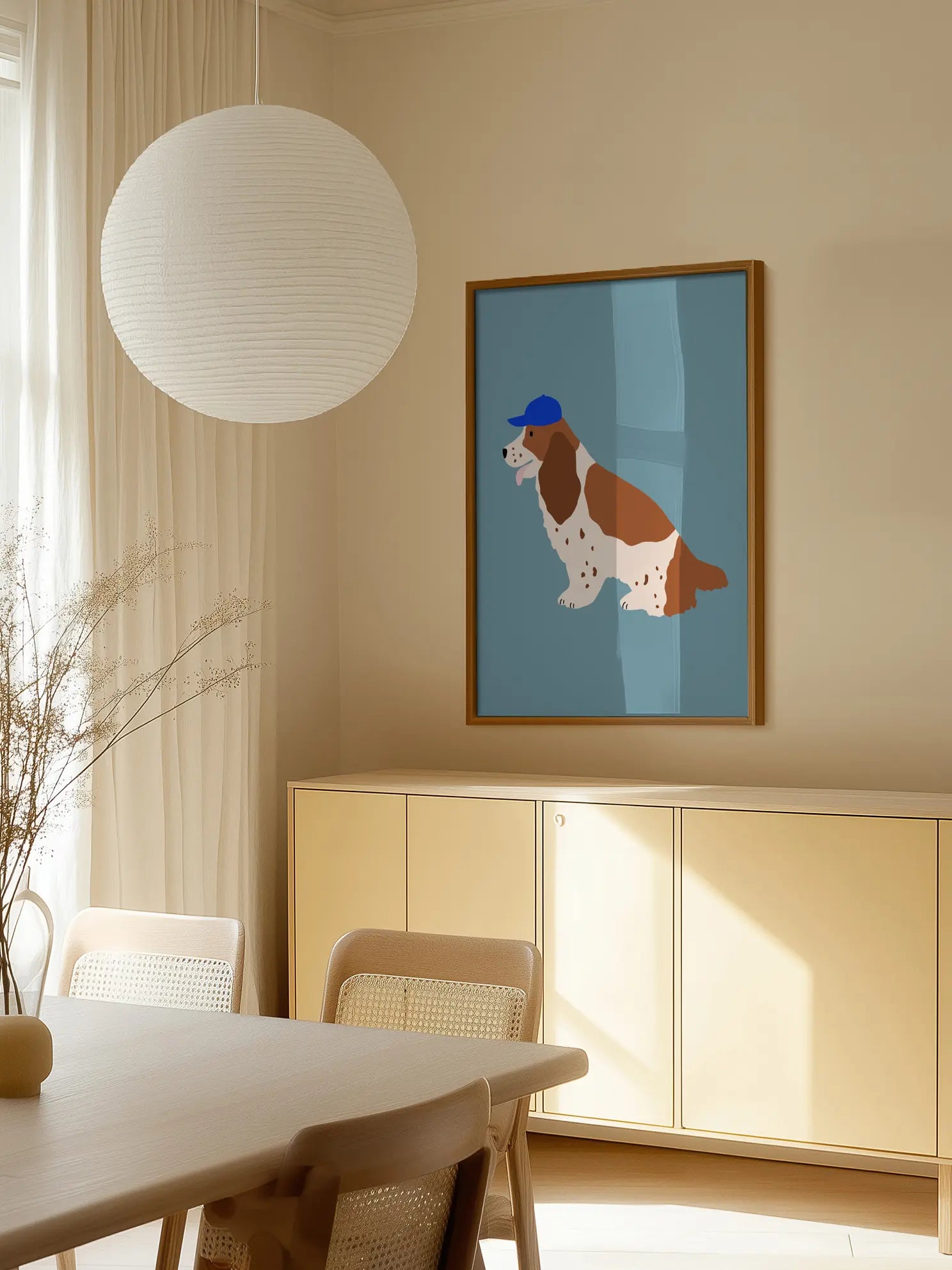 Dog in Blue Cap Poster