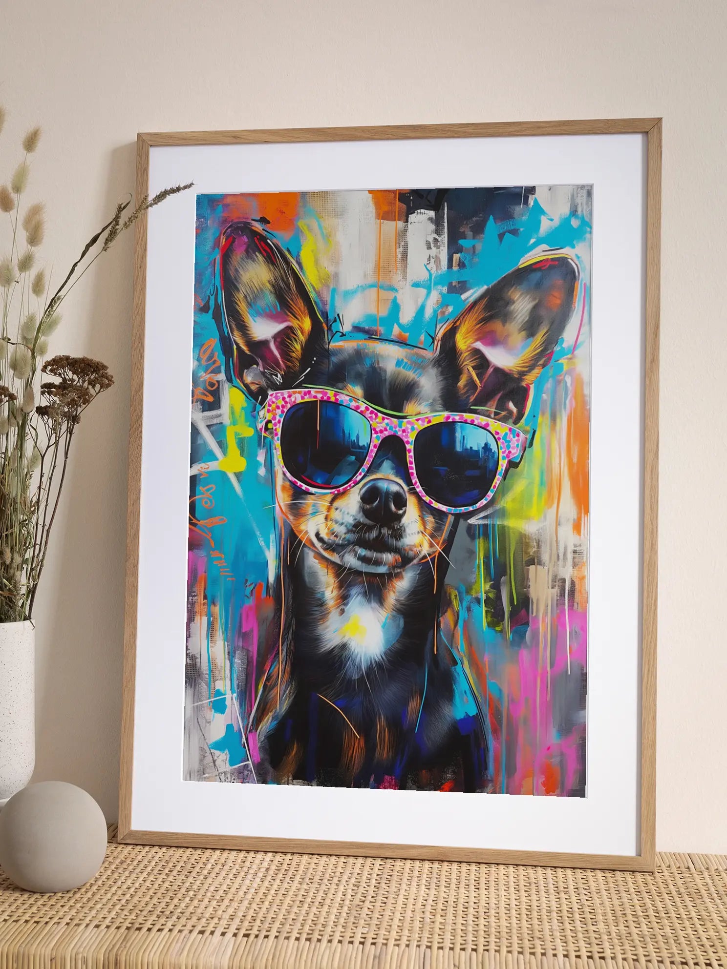 Dog With Sunglasses Poster