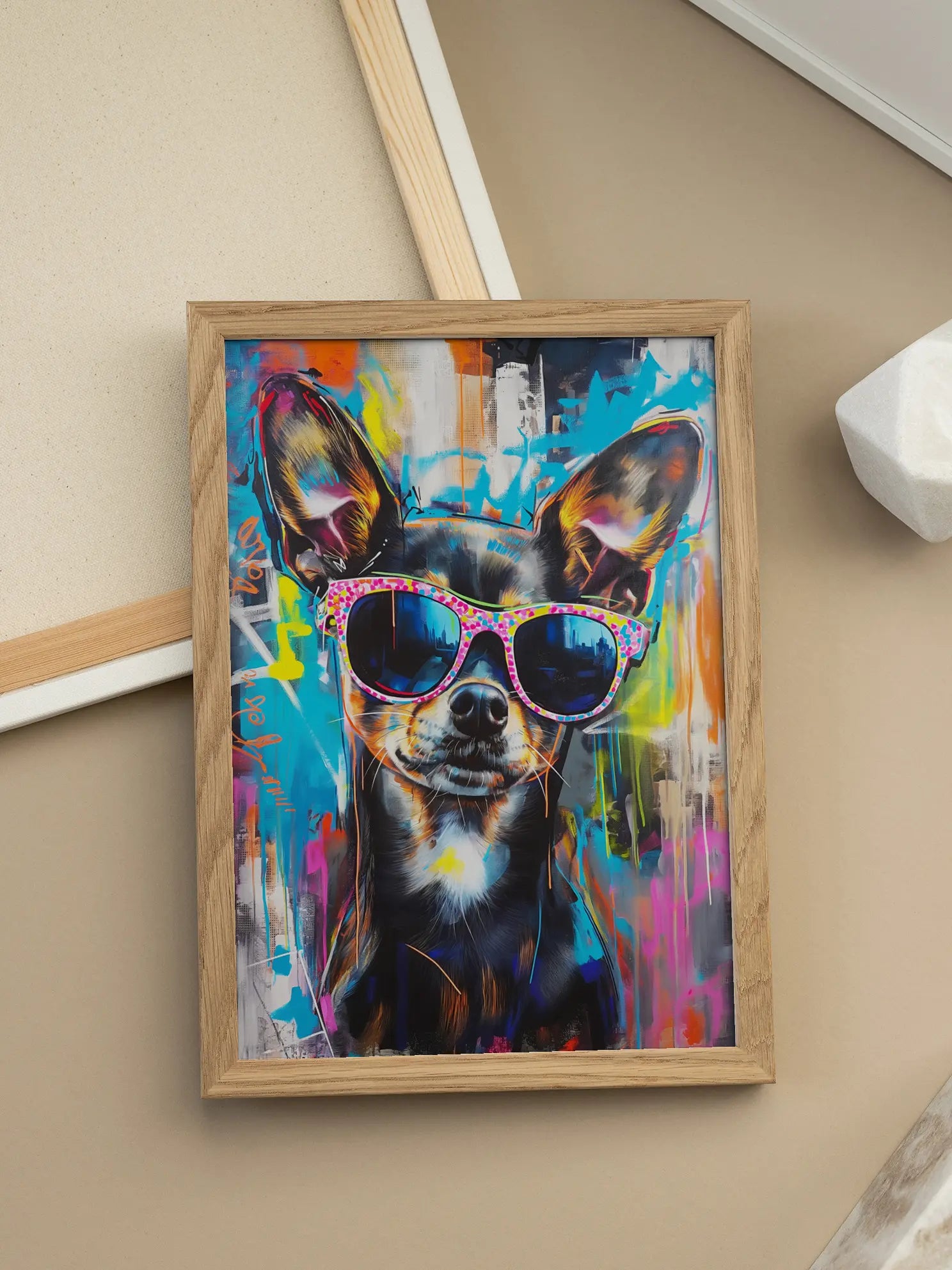 Dog With Sunglasses Poster