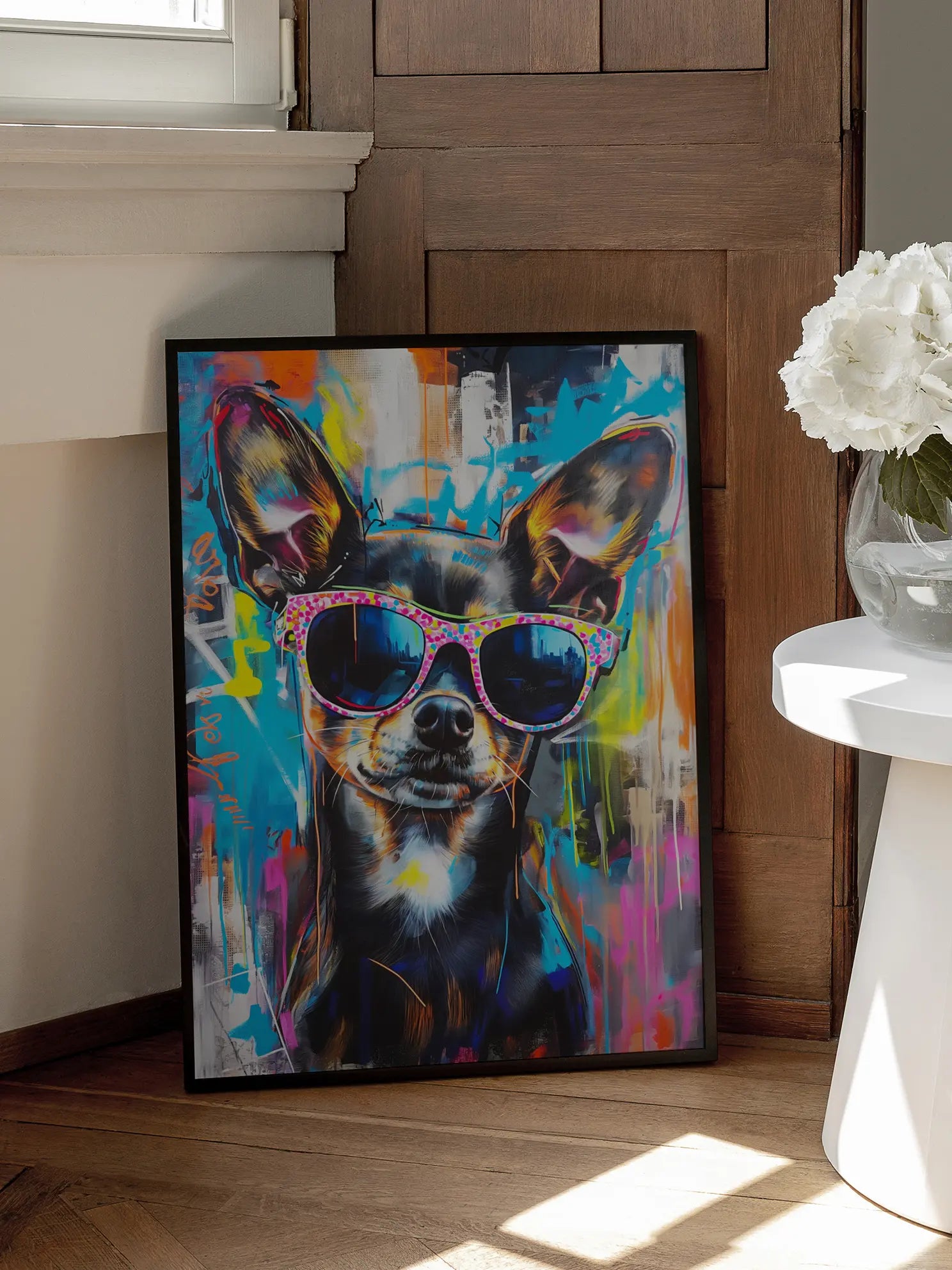 Dog With Sunglasses Poster