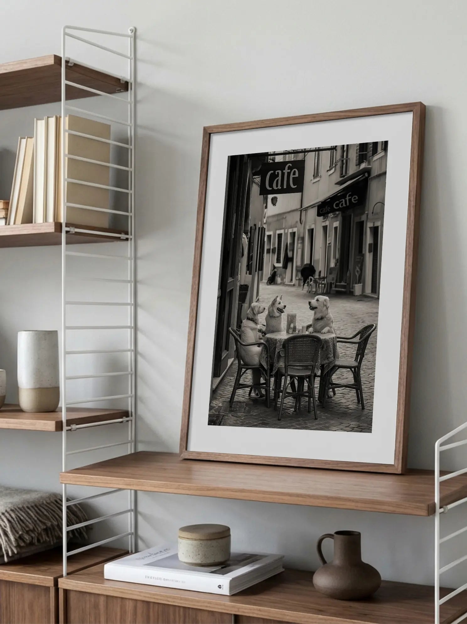 Dogs in a Café Poster