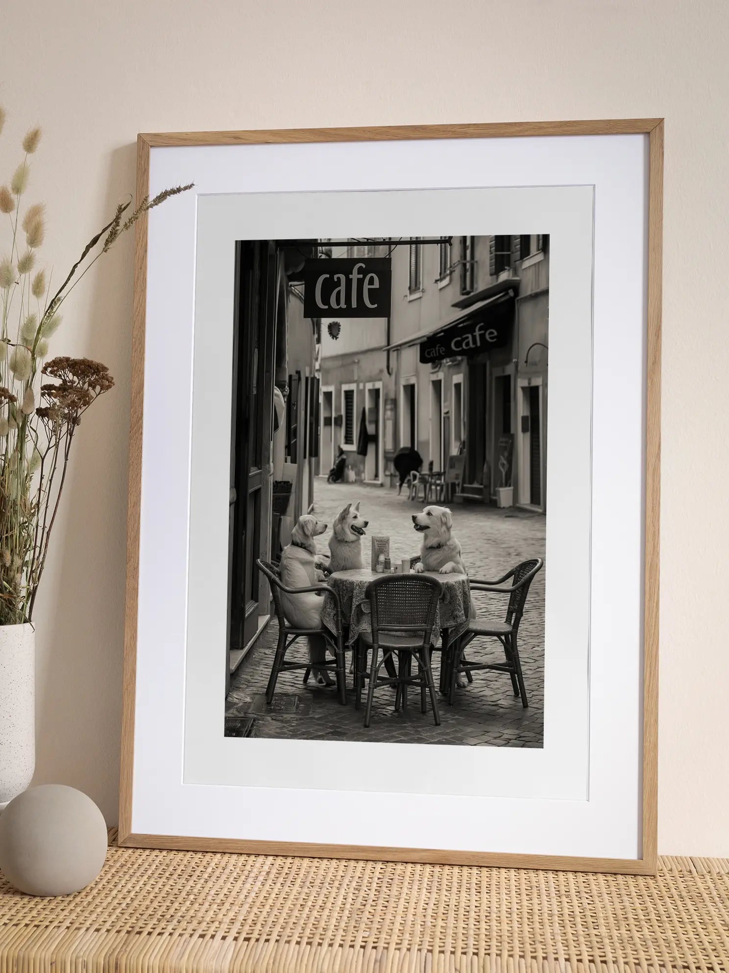 Dogs in a Café Poster