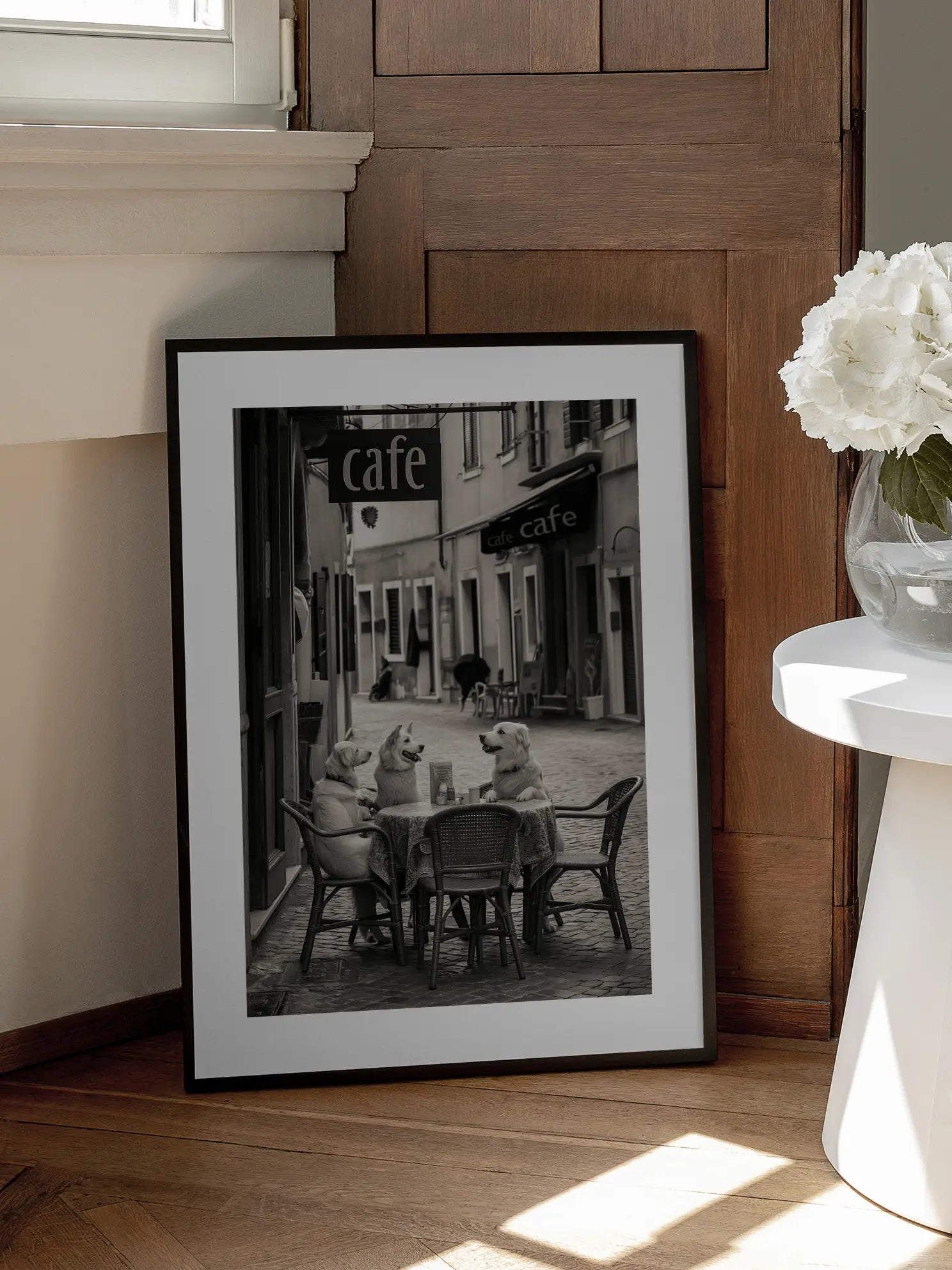 Dogs in a Café Poster