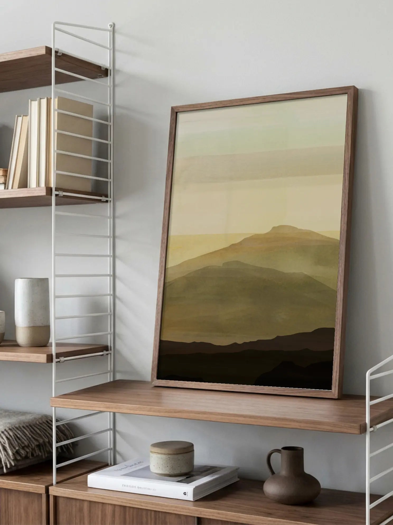 Earthy Watercolor Mountains No1 Poster