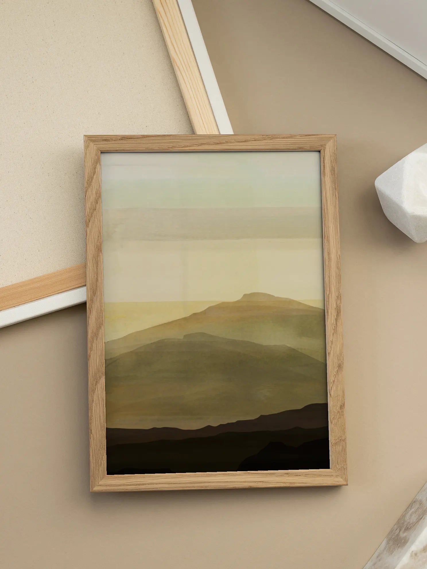 Earthy Watercolor Mountains No1 Poster