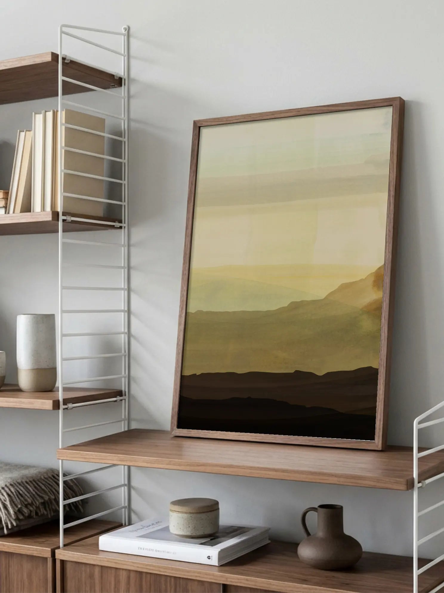 Earthy Watercolor Mountains No3 Poster
