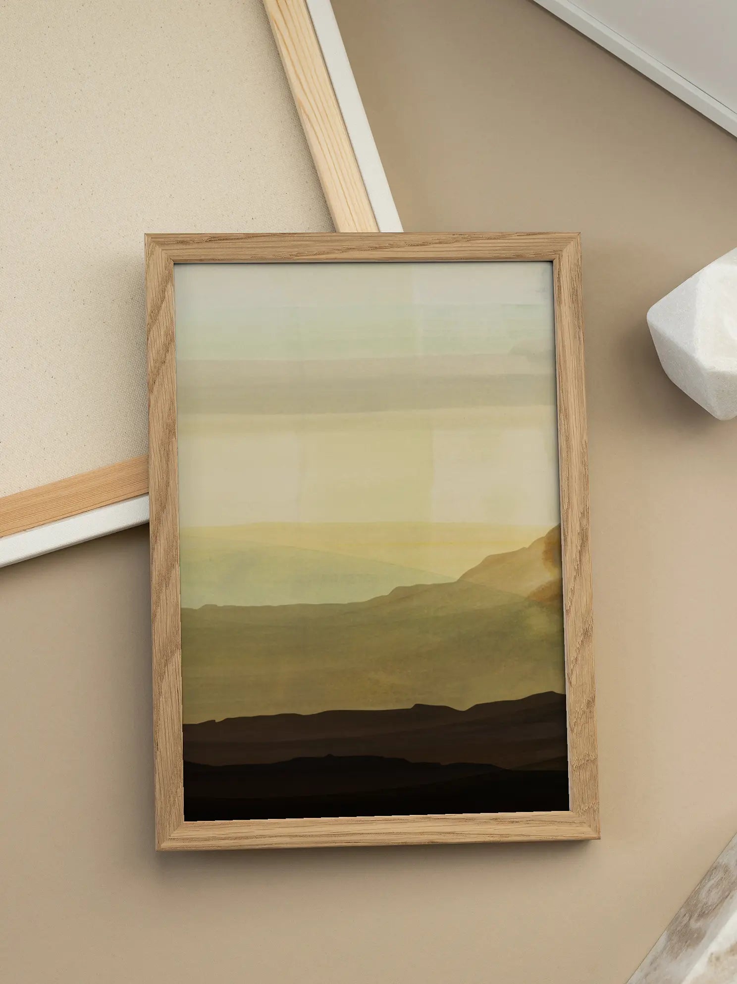 Earthy Watercolor Mountains No3 Poster