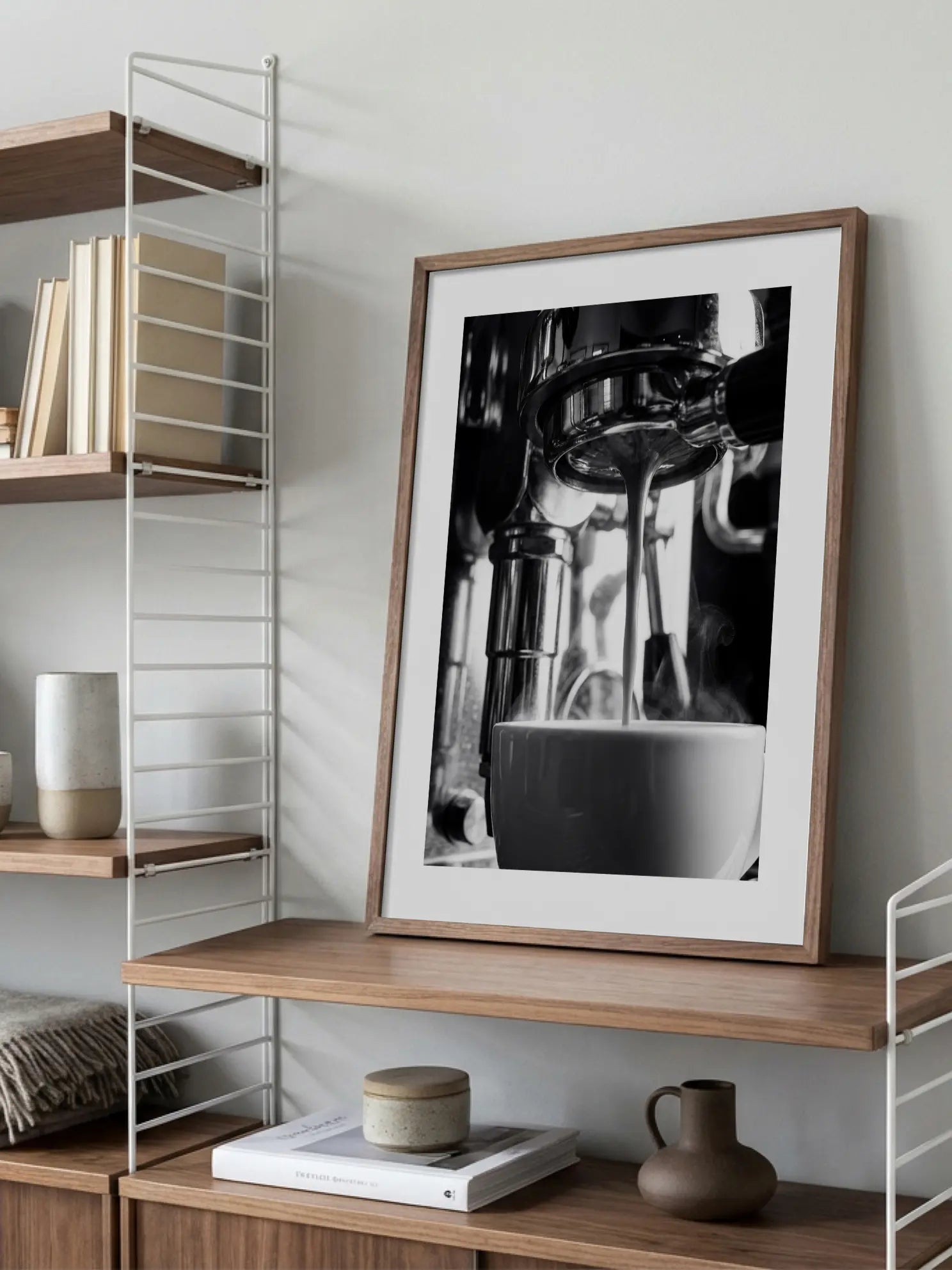 Espresso Steam Schwarzweiß Poster