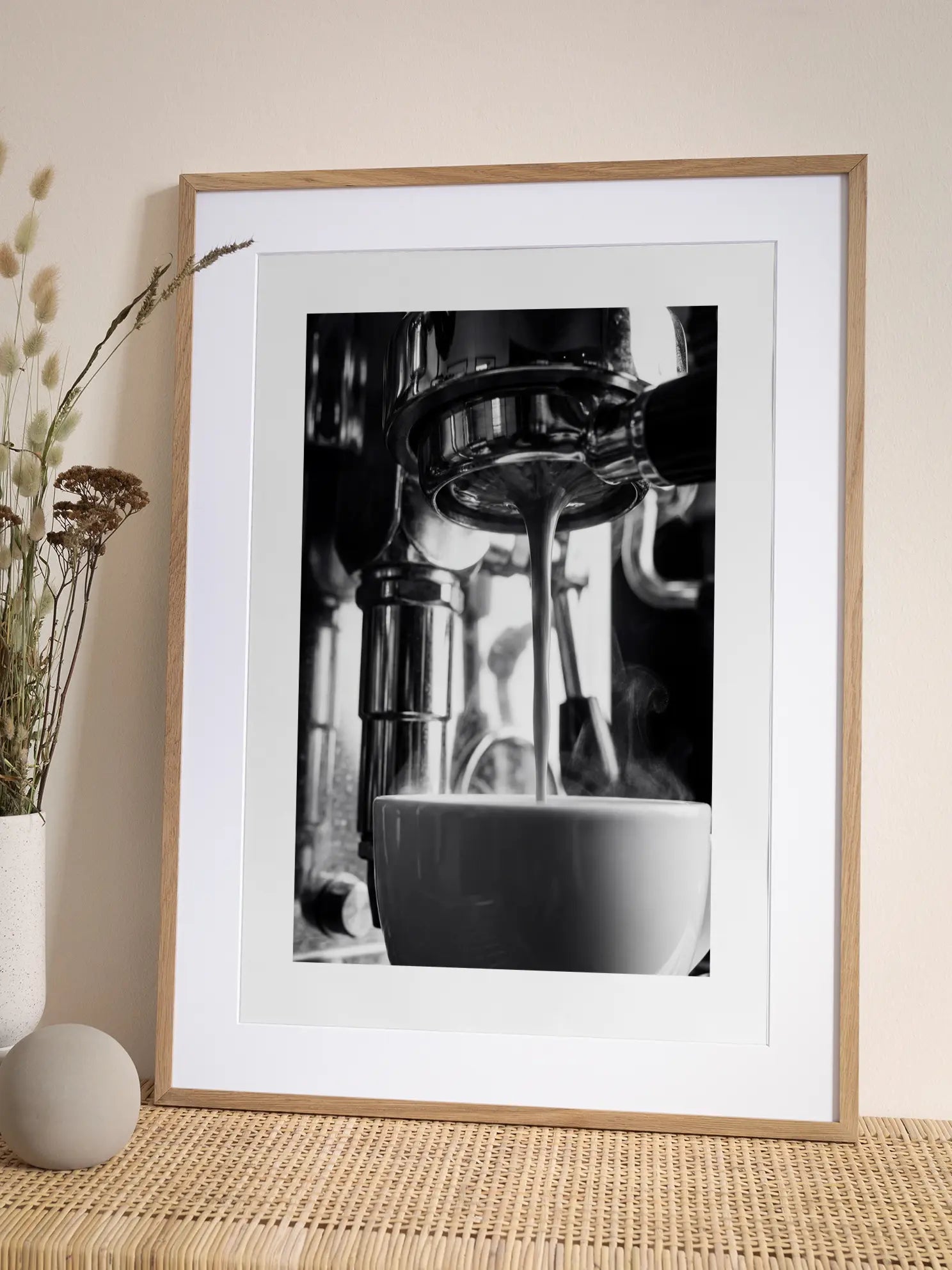 Espresso Steam Schwarzweiß Poster