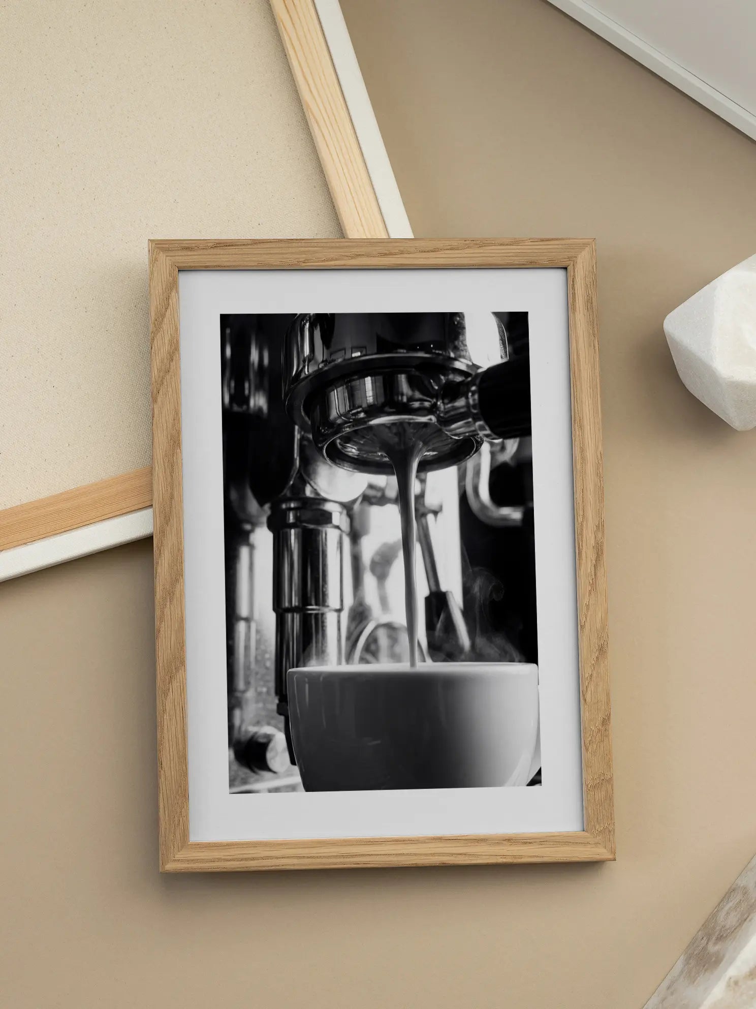 Espresso Steam Schwarzweiß Poster