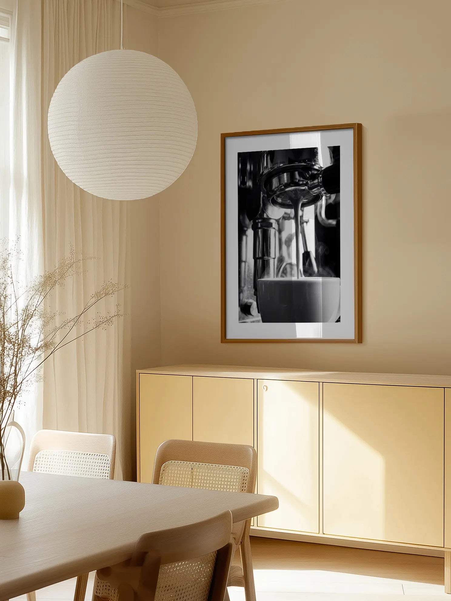 Espresso Steam Schwarzweiß Poster