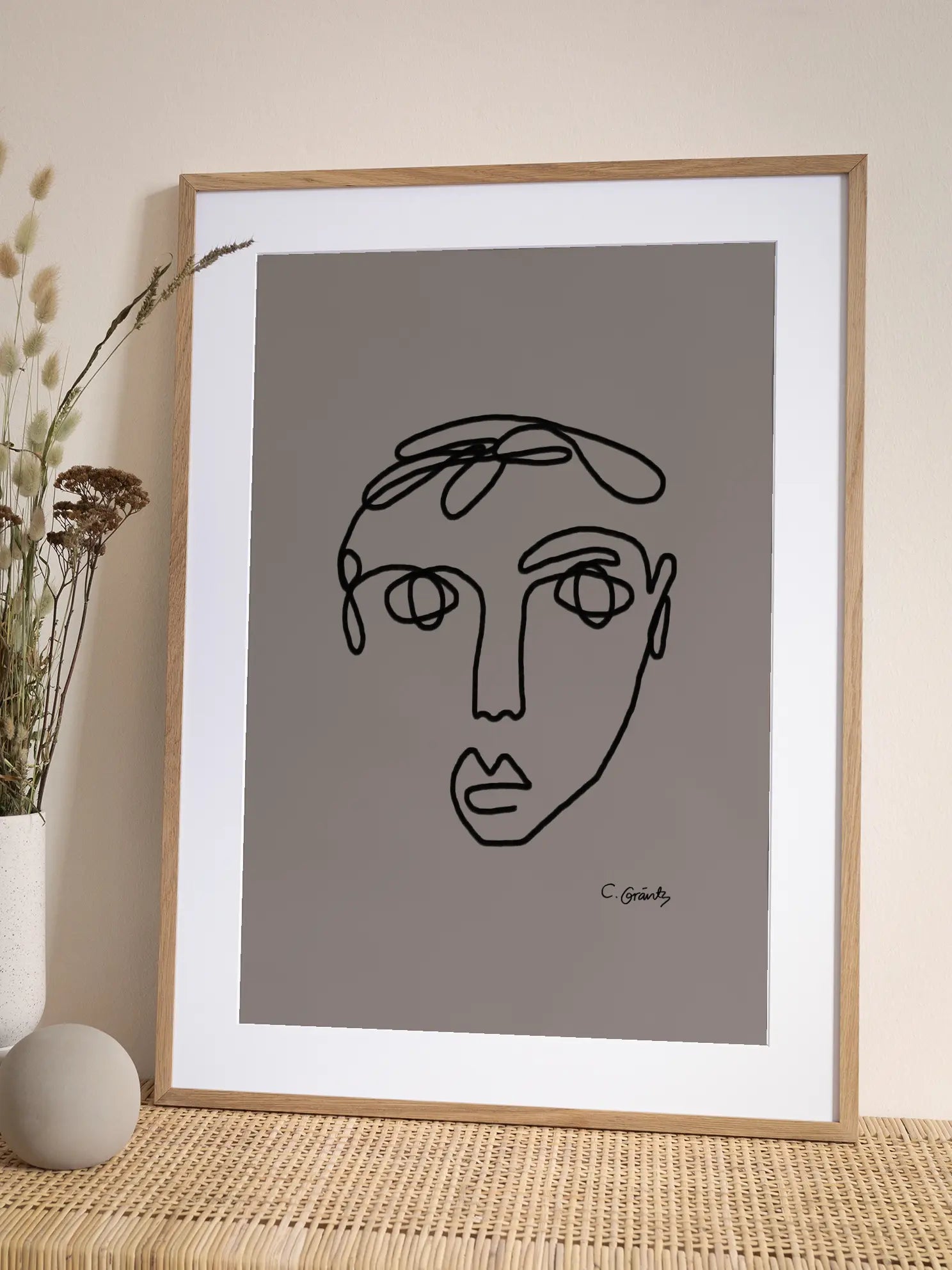 Face Line Art Poster