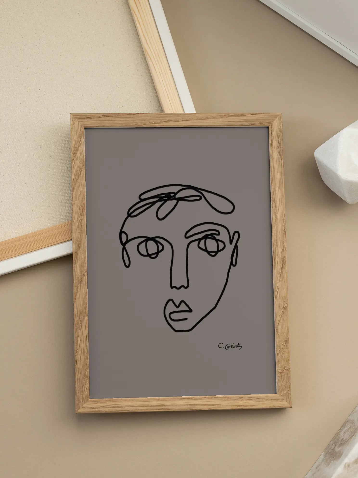 Face Line Art Poster