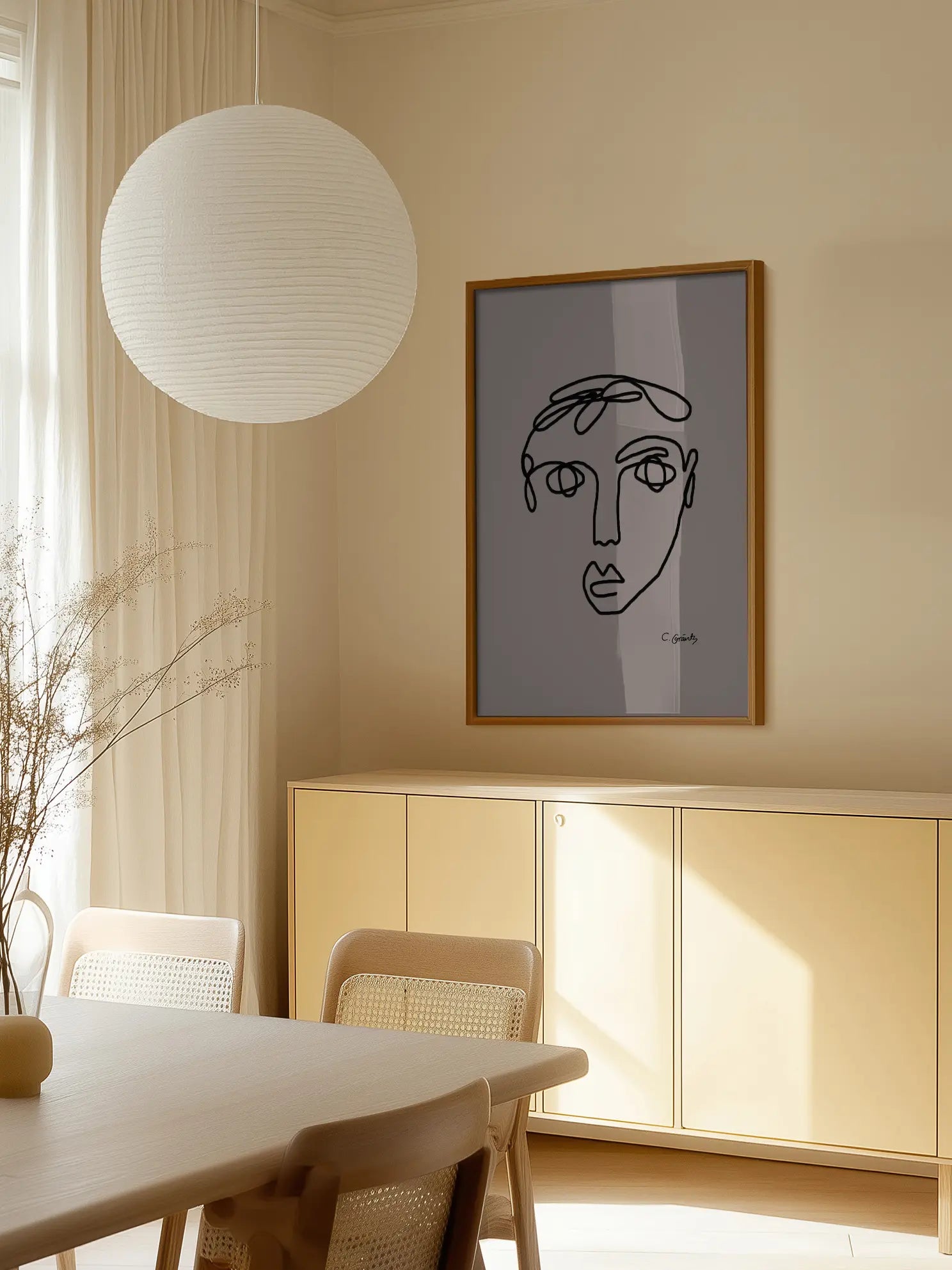 Face Line Art Poster