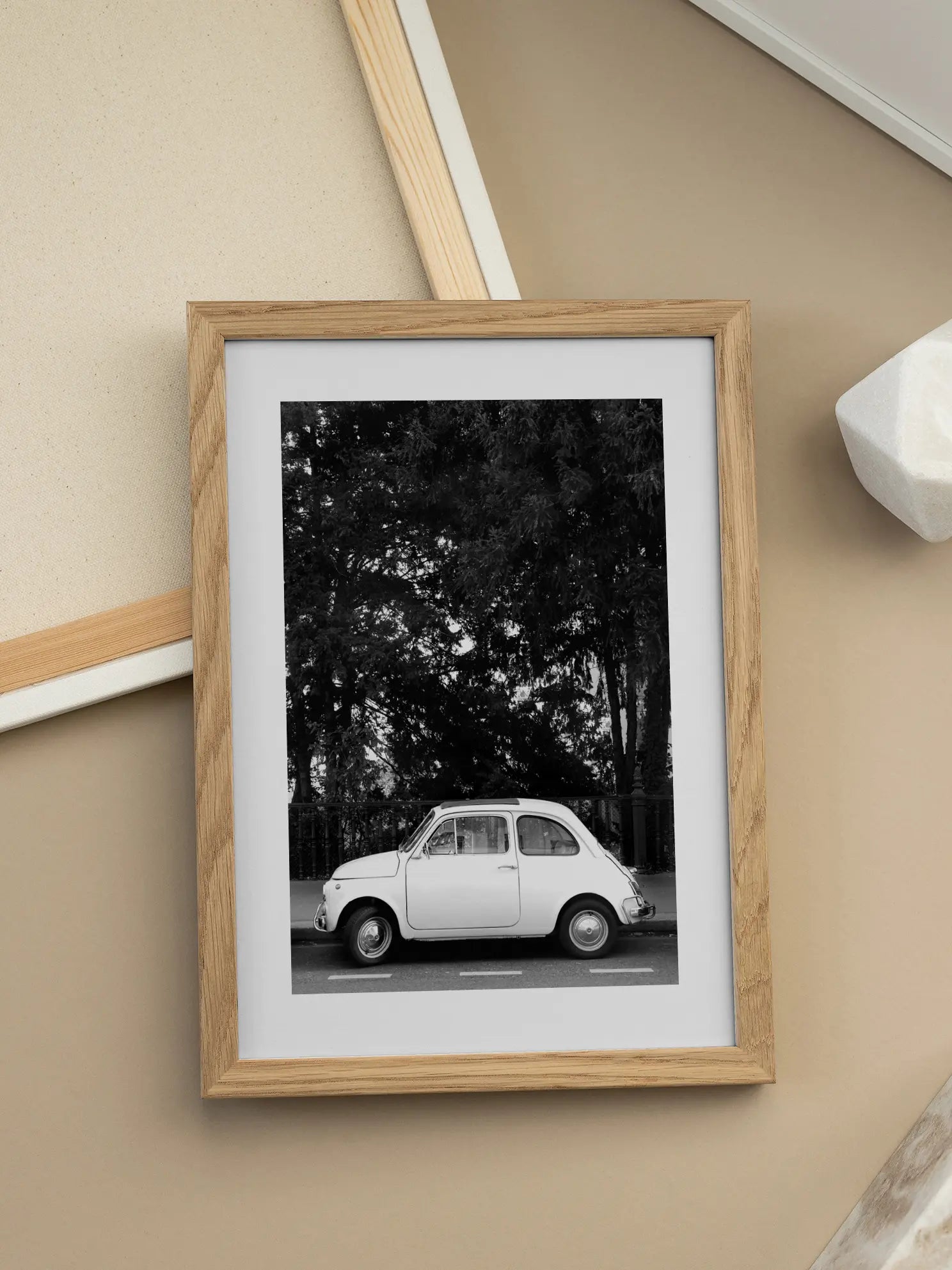 Fiat 500 in B/W Poster