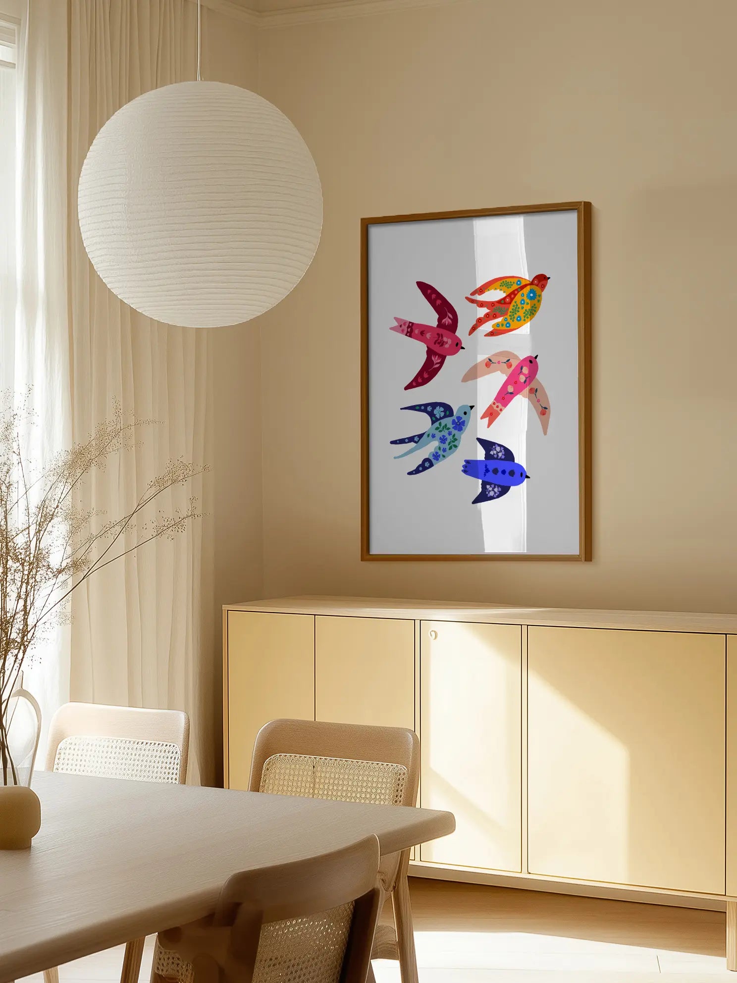 Floral Birds Poster