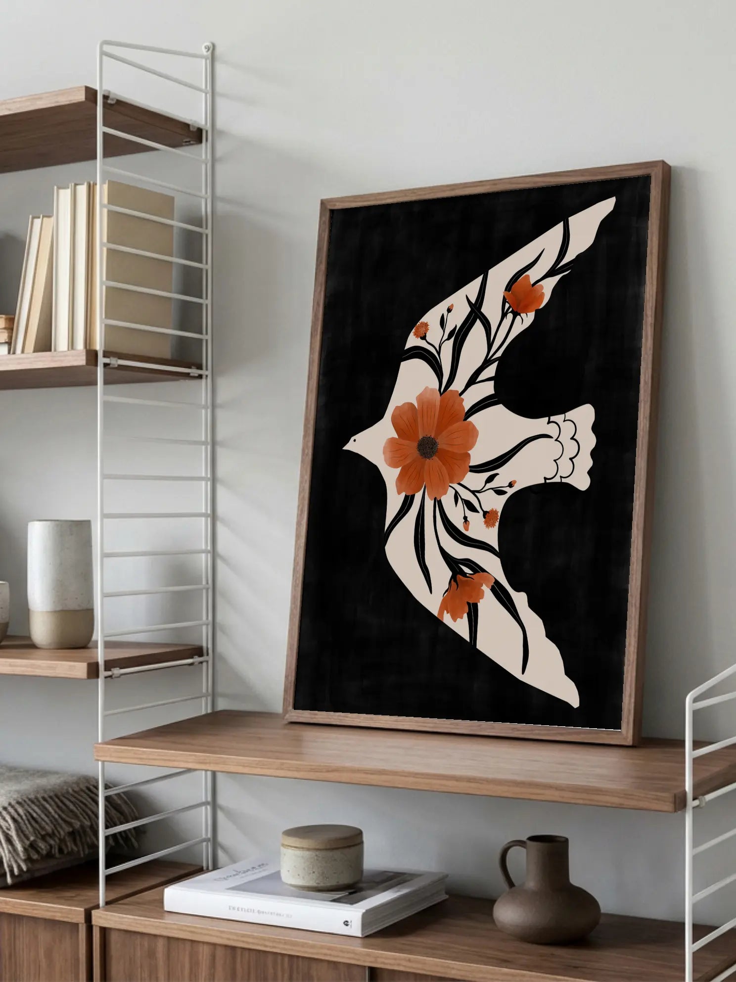 Floral Dove Poster