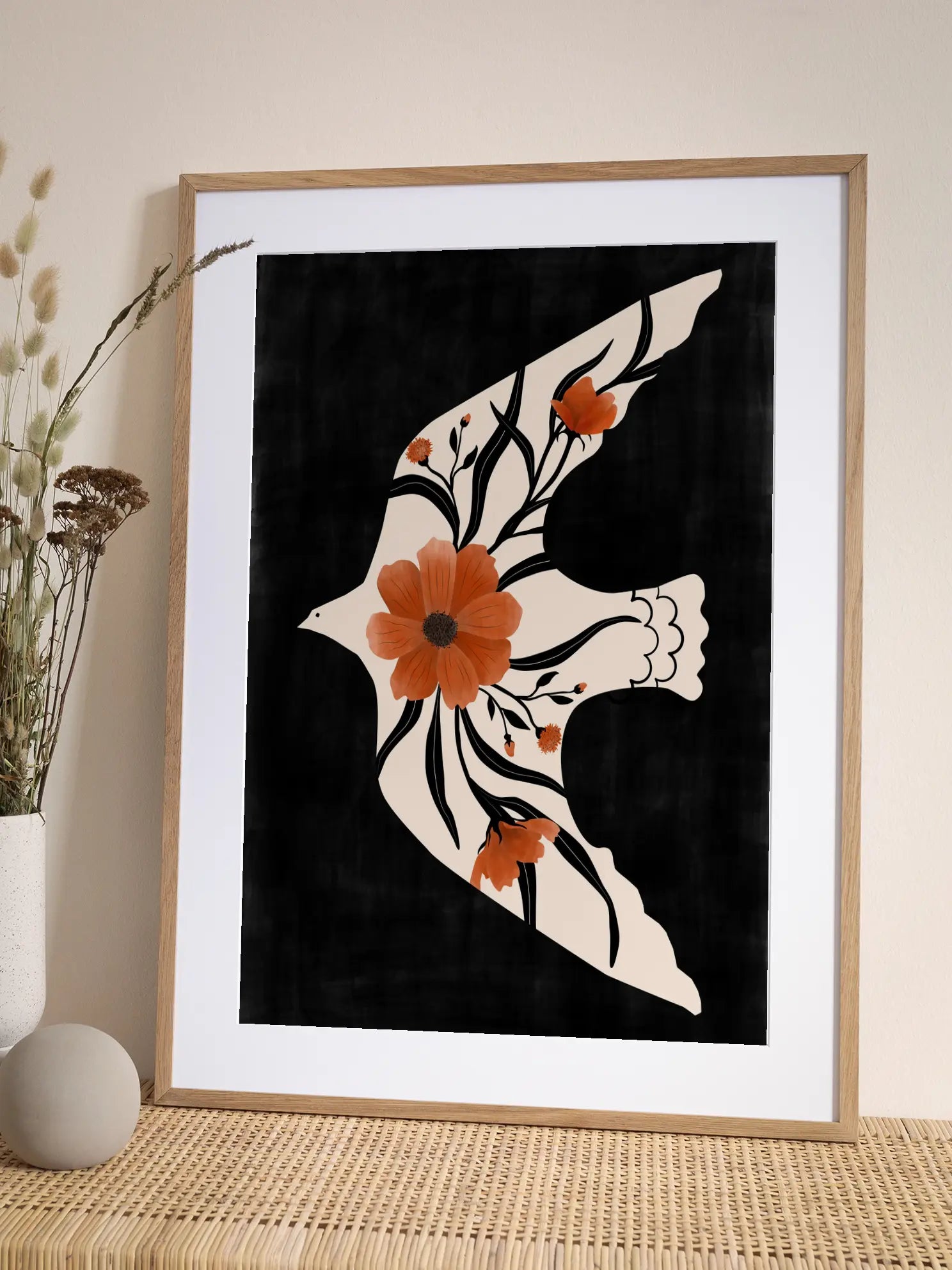 Floral Dove Poster