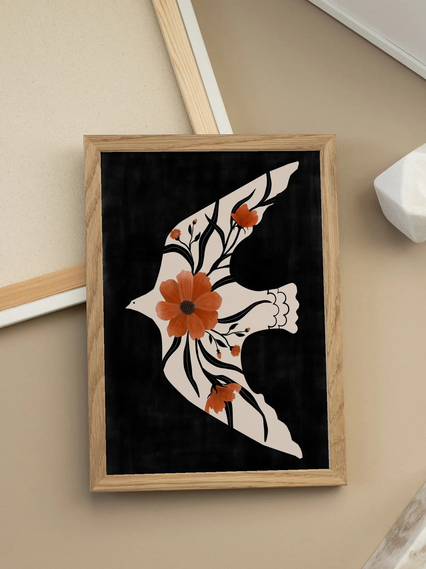 Floral Dove Poster