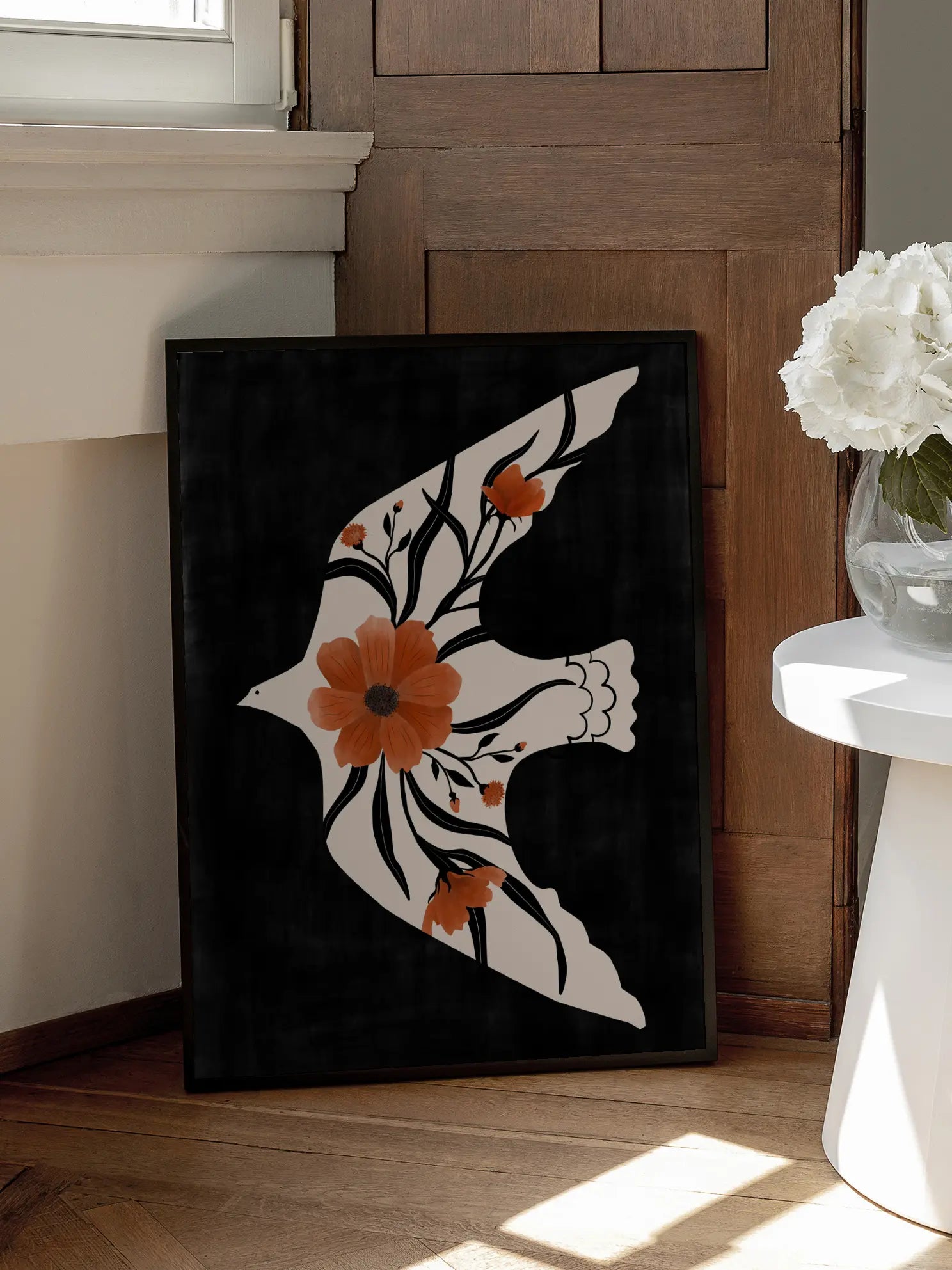 Floral Dove Poster