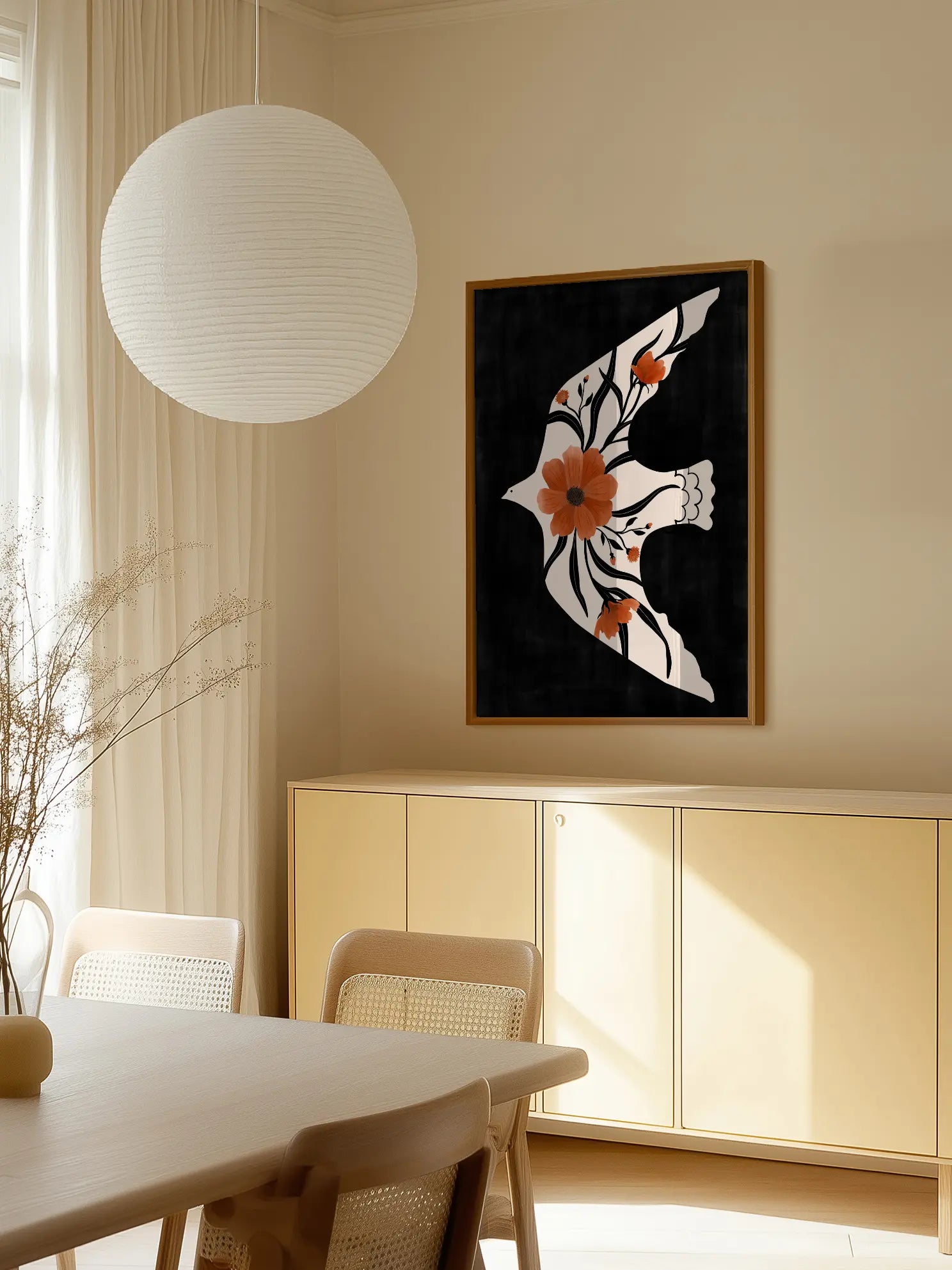Floral Dove Poster