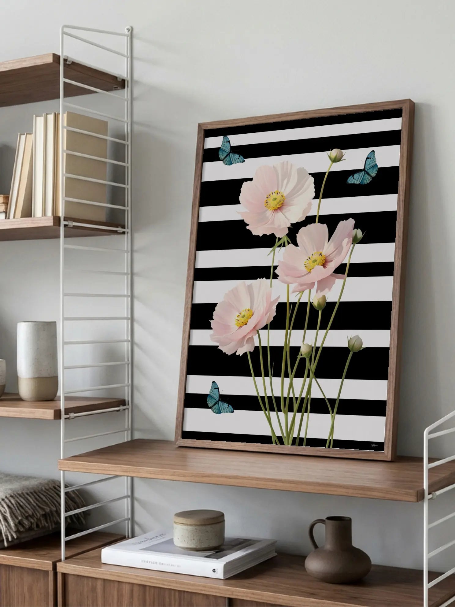 Floral Stripes No2 Poster