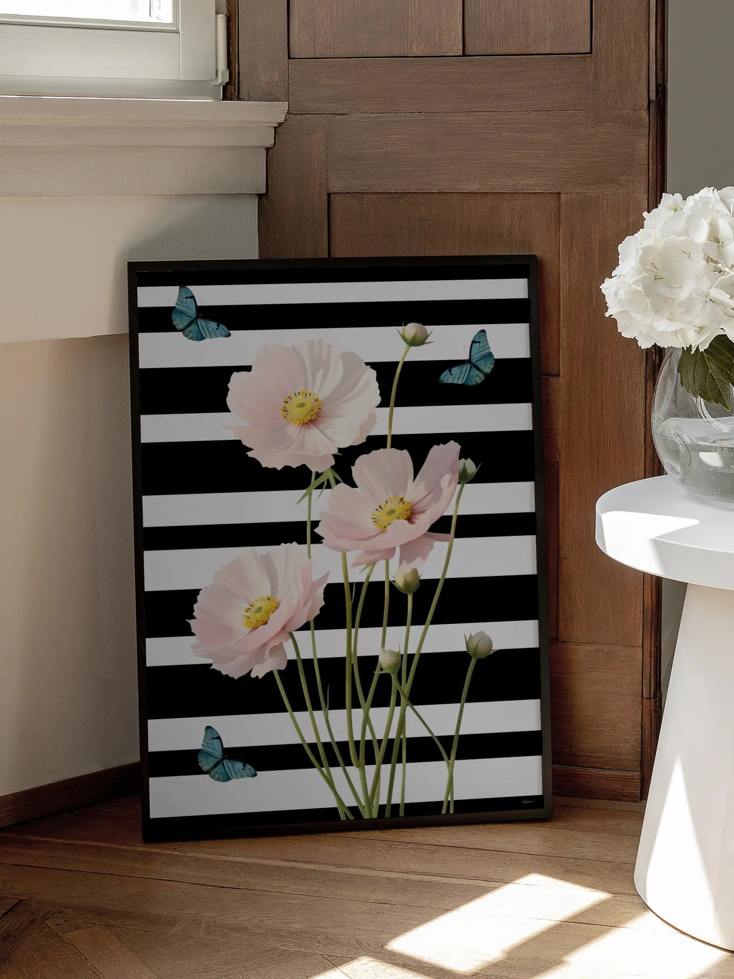Floral Stripes No2 Poster