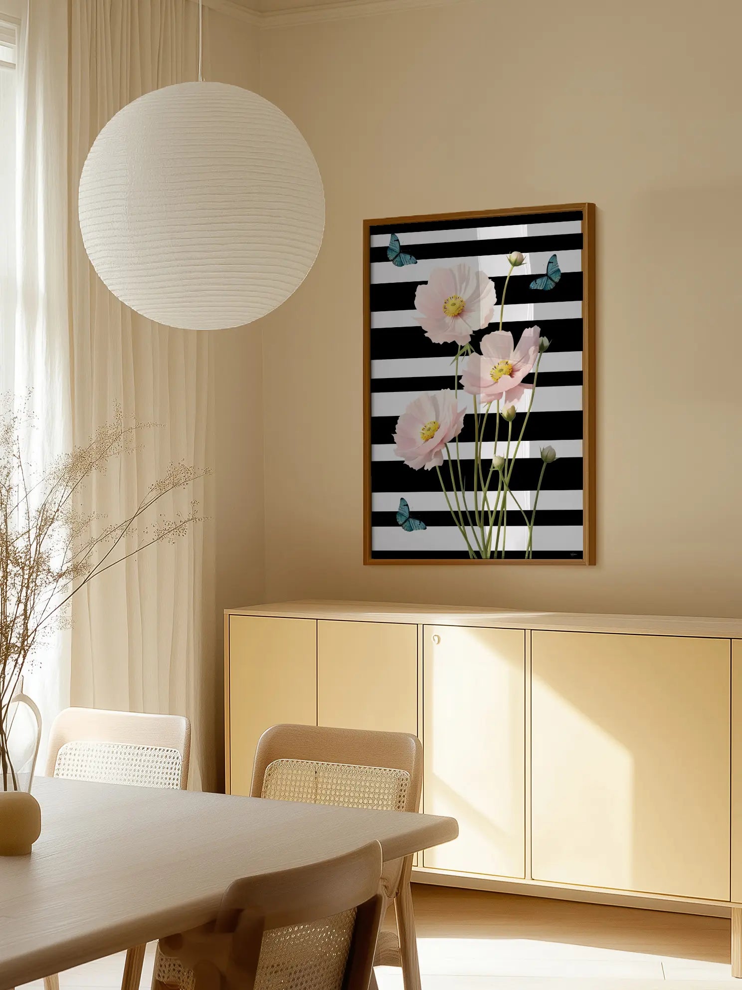 Floral Stripes No2 Poster