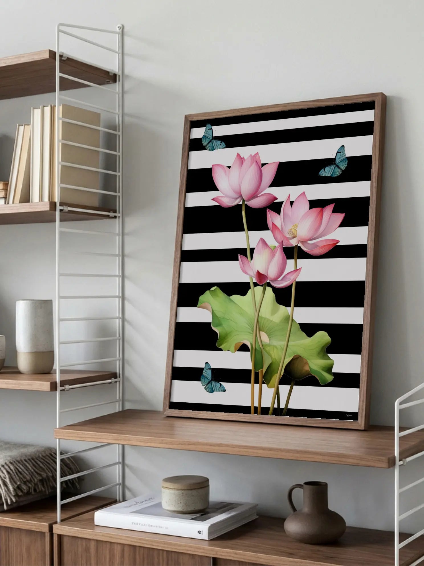 Floral Stripes No3 Poster