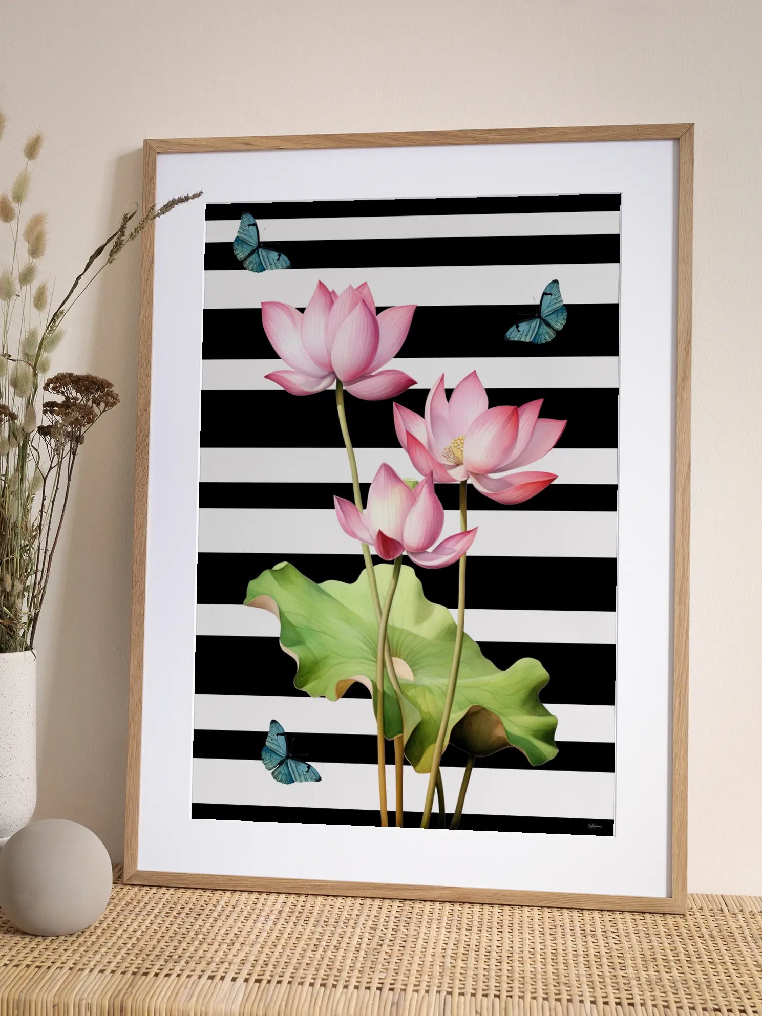 Floral Stripes No3 Poster