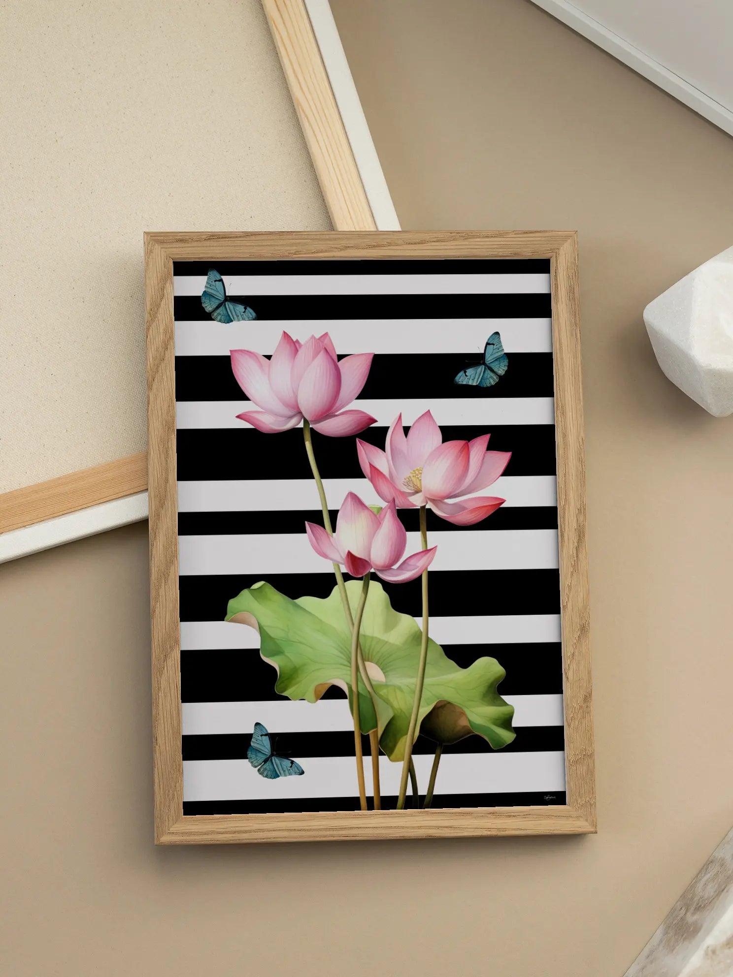 Floral Stripes No3 Poster