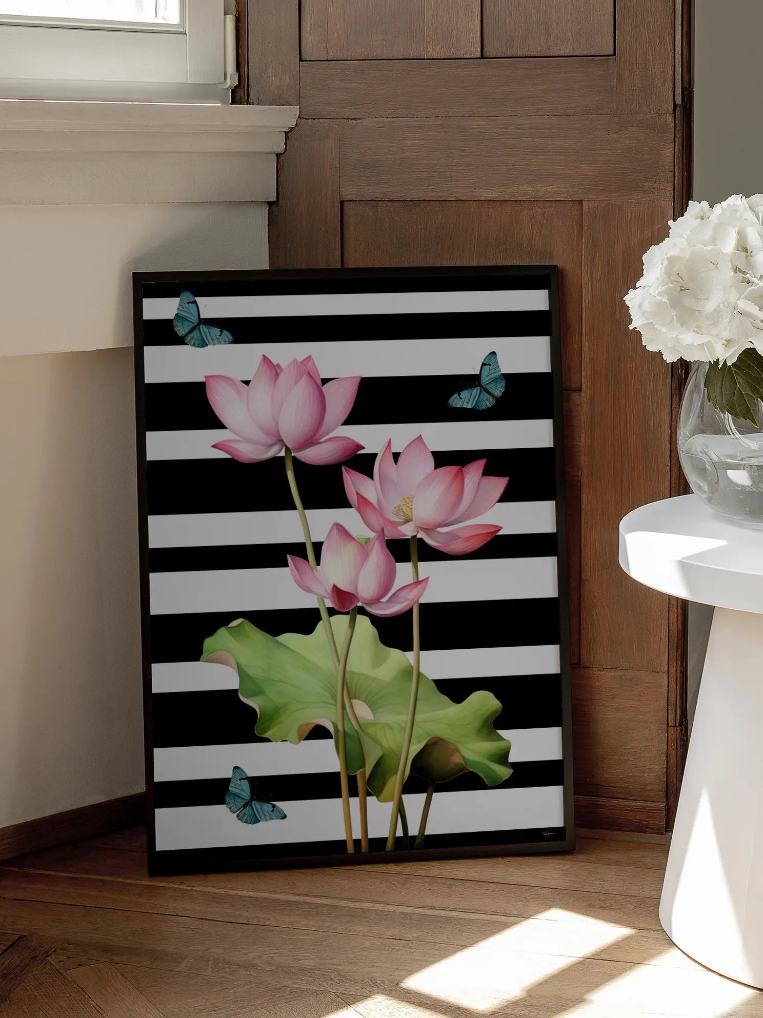Floral Stripes No3 Poster