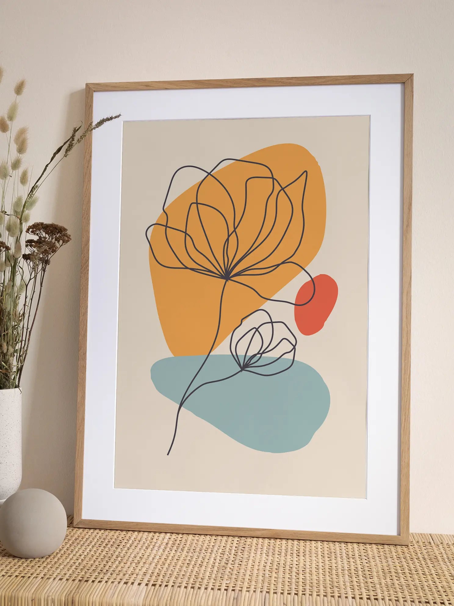 Flower Line Art Poster