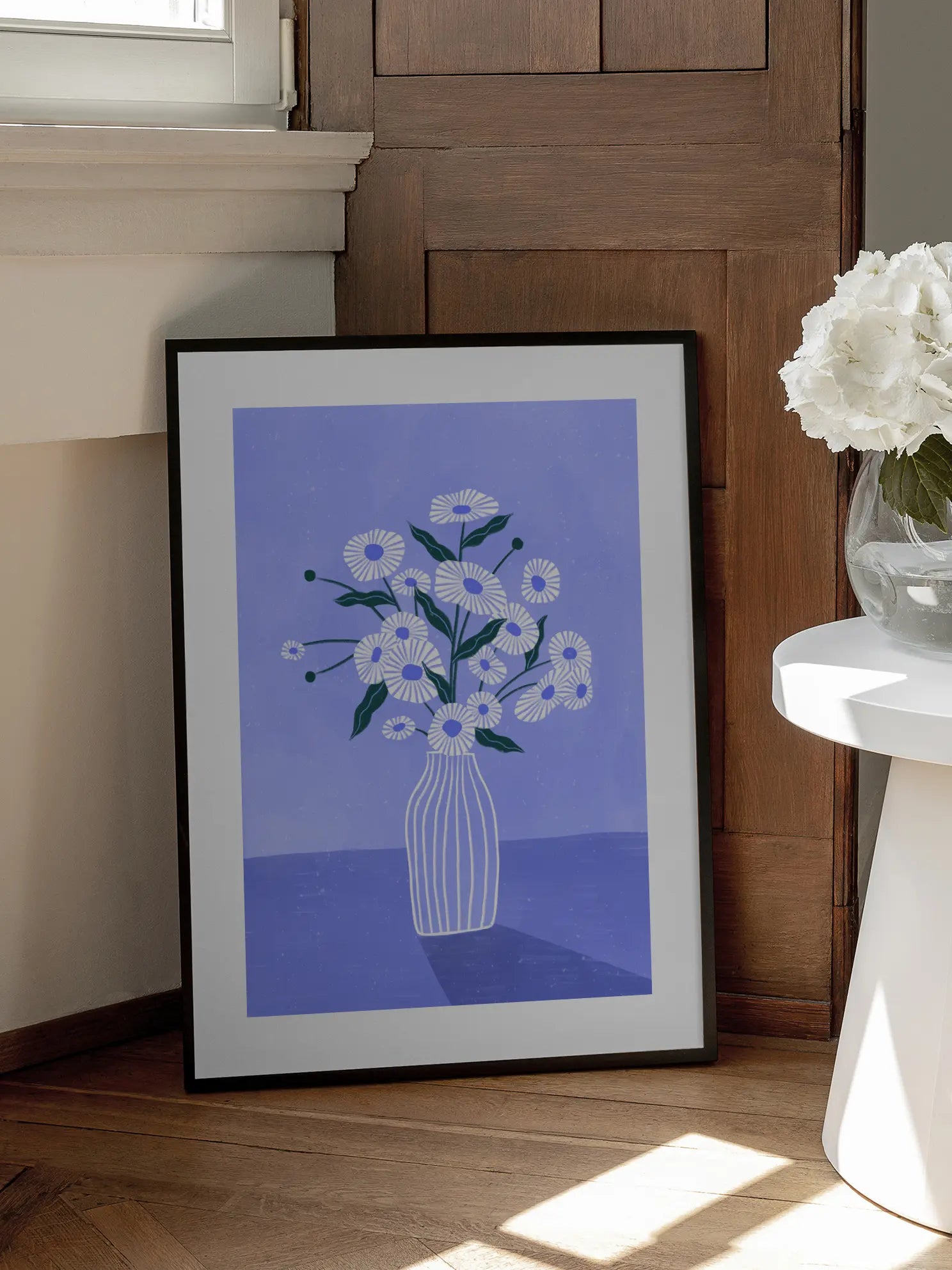 Flowers In Blue Poster