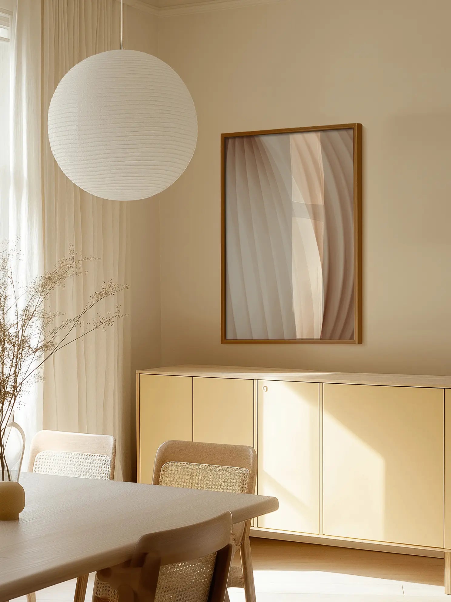 Folded Beige Poster