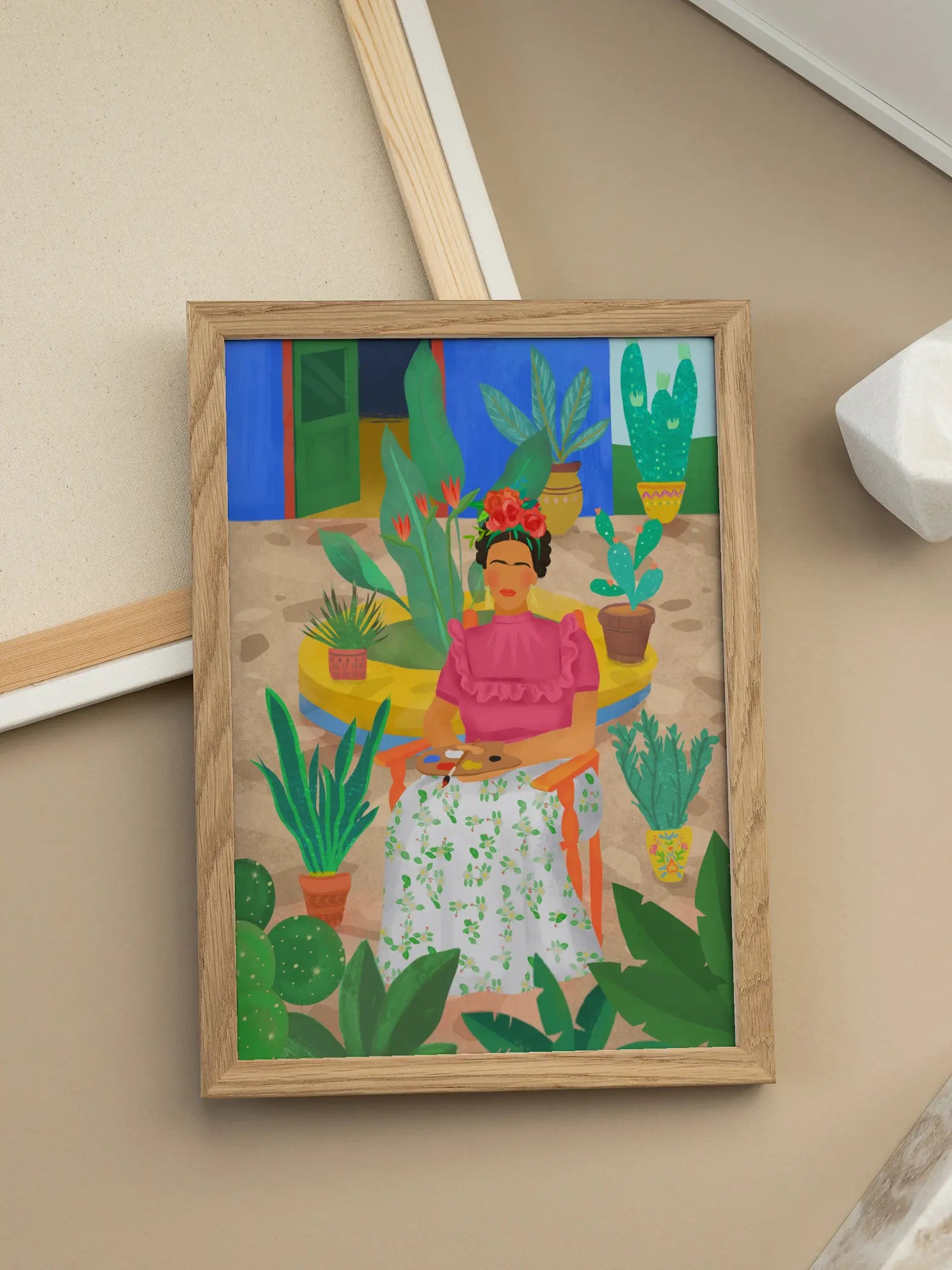 Frida in the Garden Poster