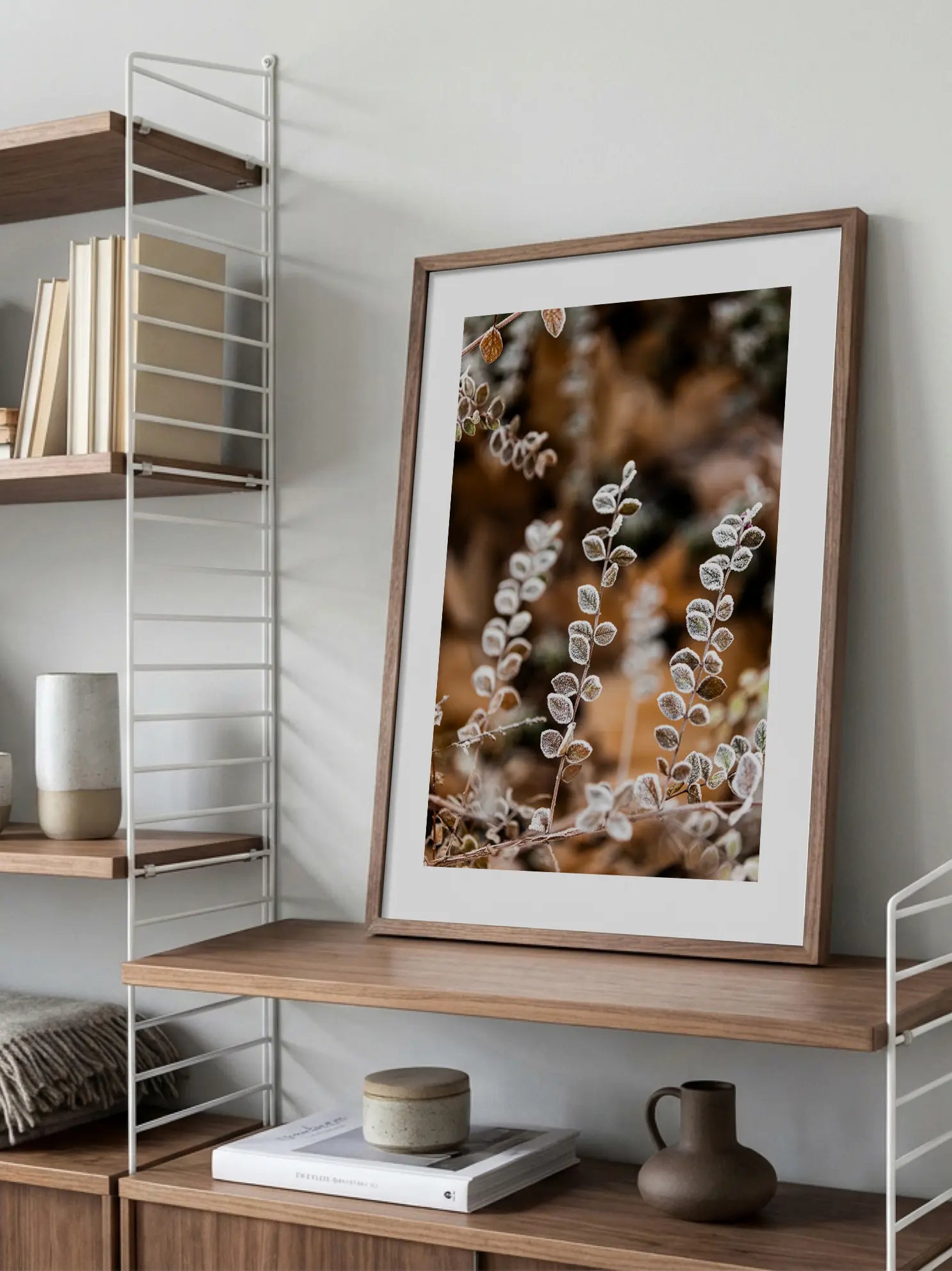 Frosty Leaves Poster
