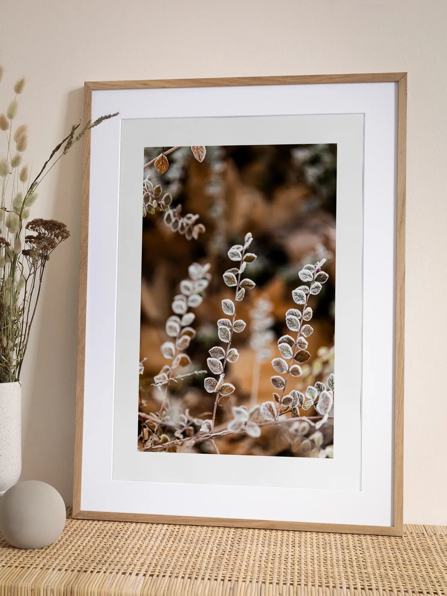 Frosty Leaves Poster