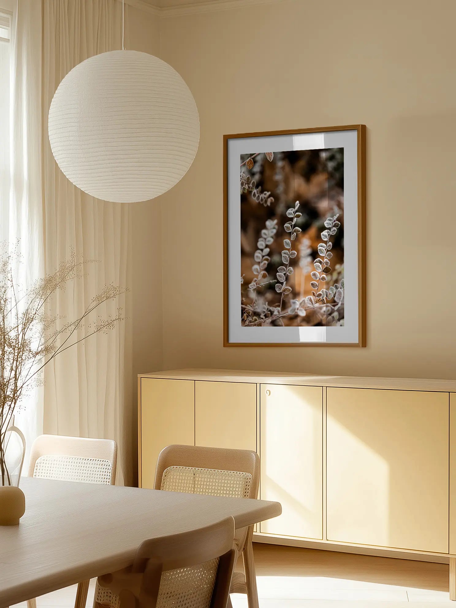 Frosty Leaves Poster
