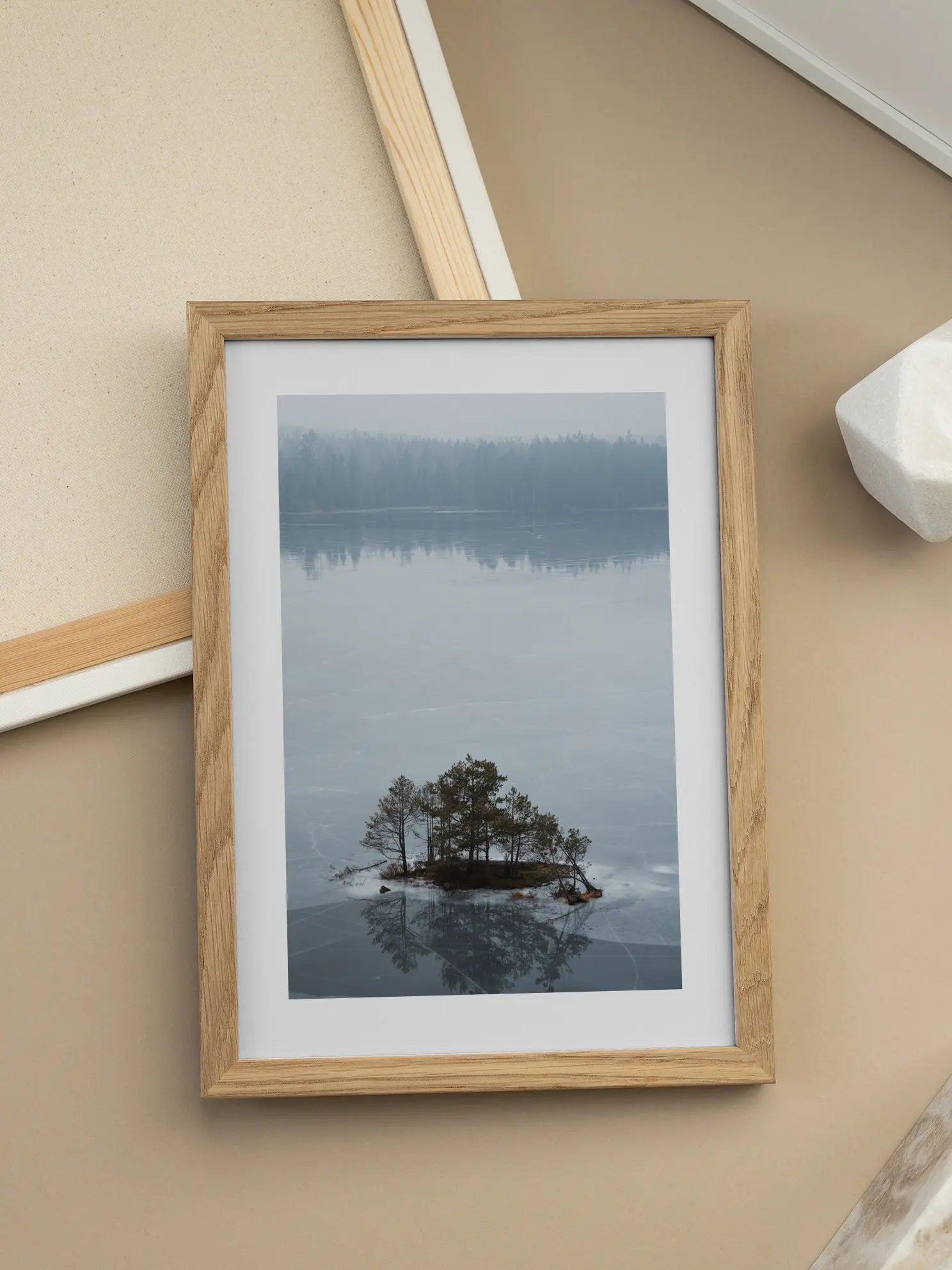 Frozen Lake Island Poster