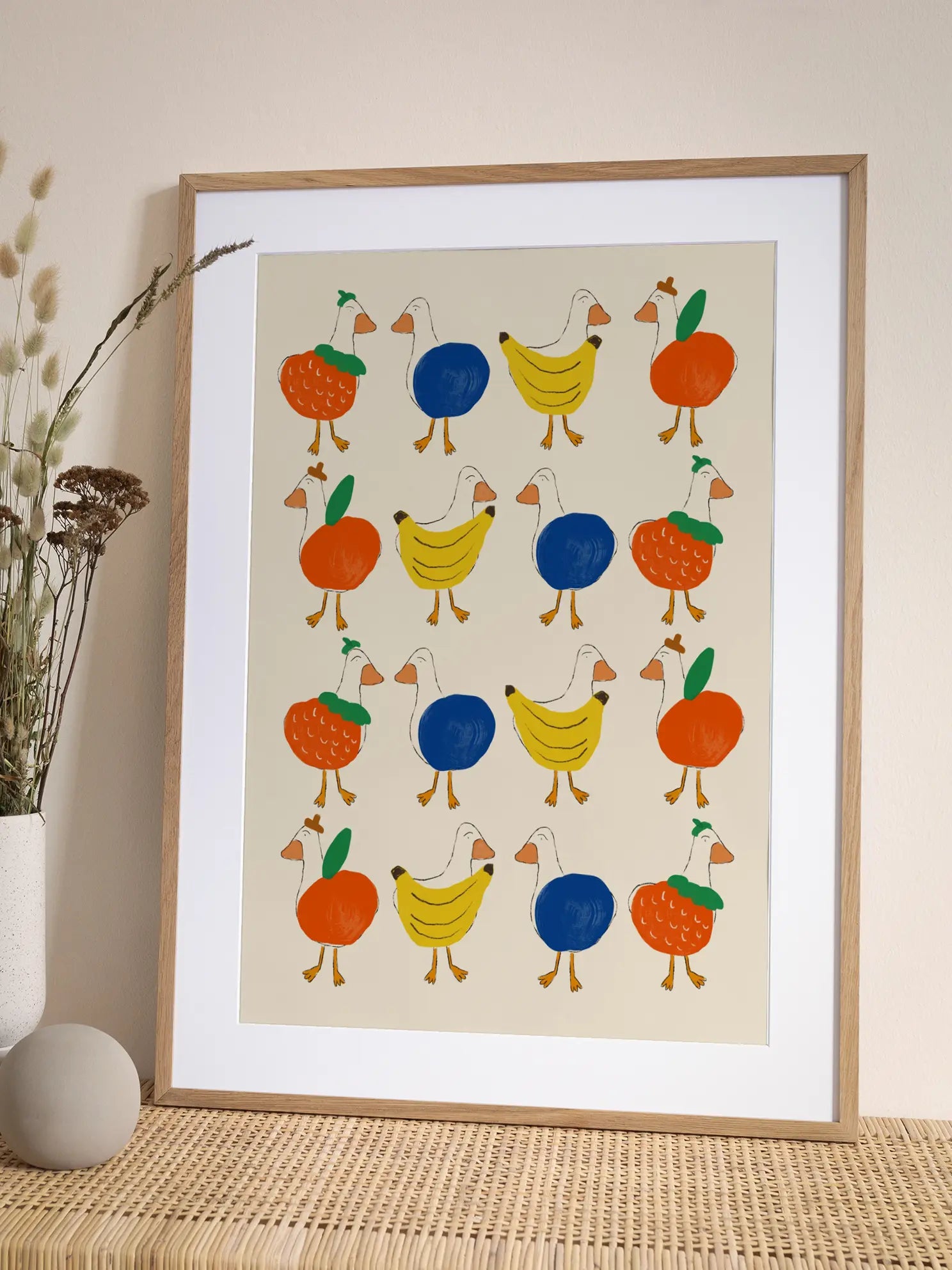Fruit Geese Poster