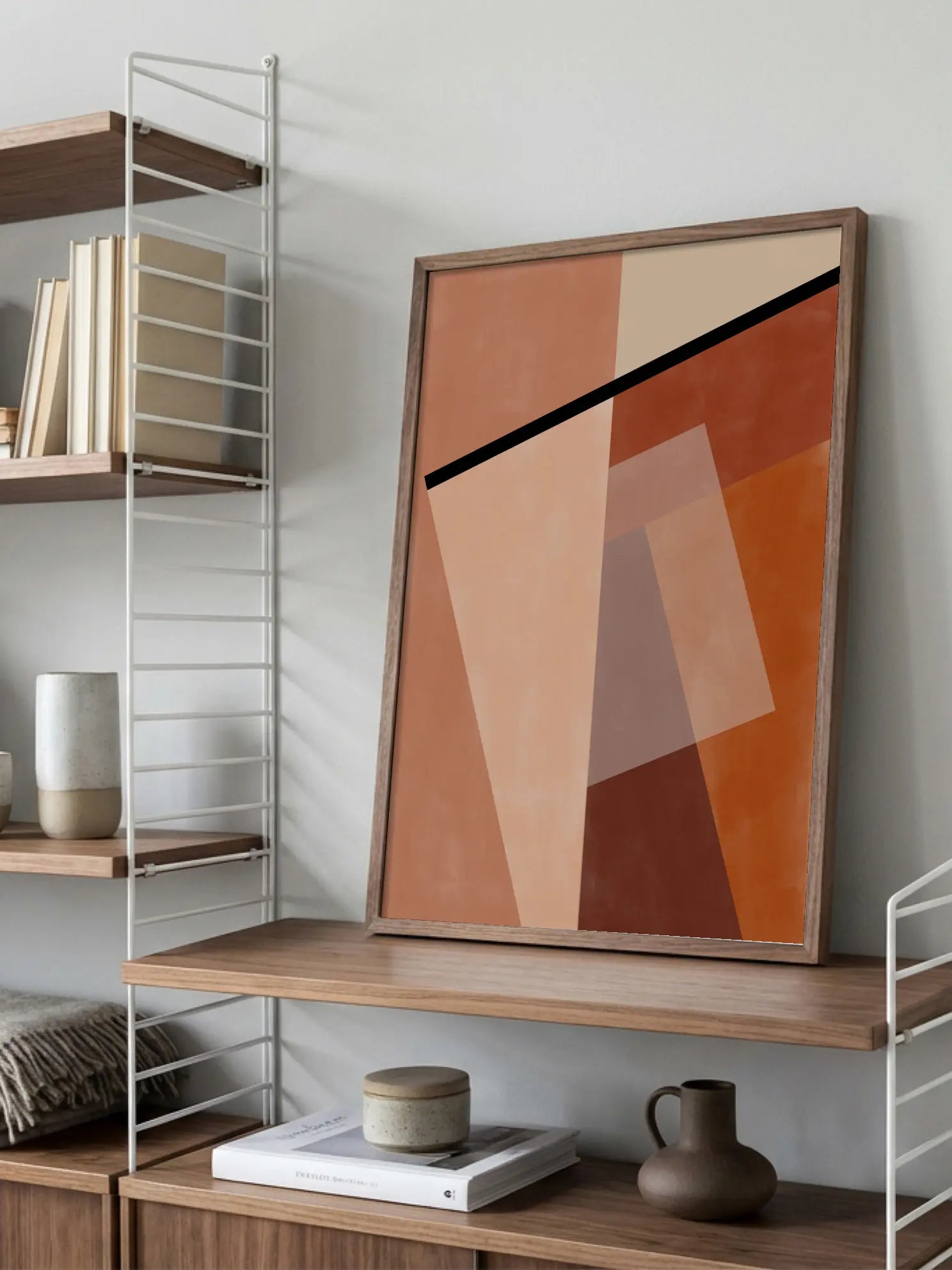 Geometric Shapes And Warm Earth Tones Poster