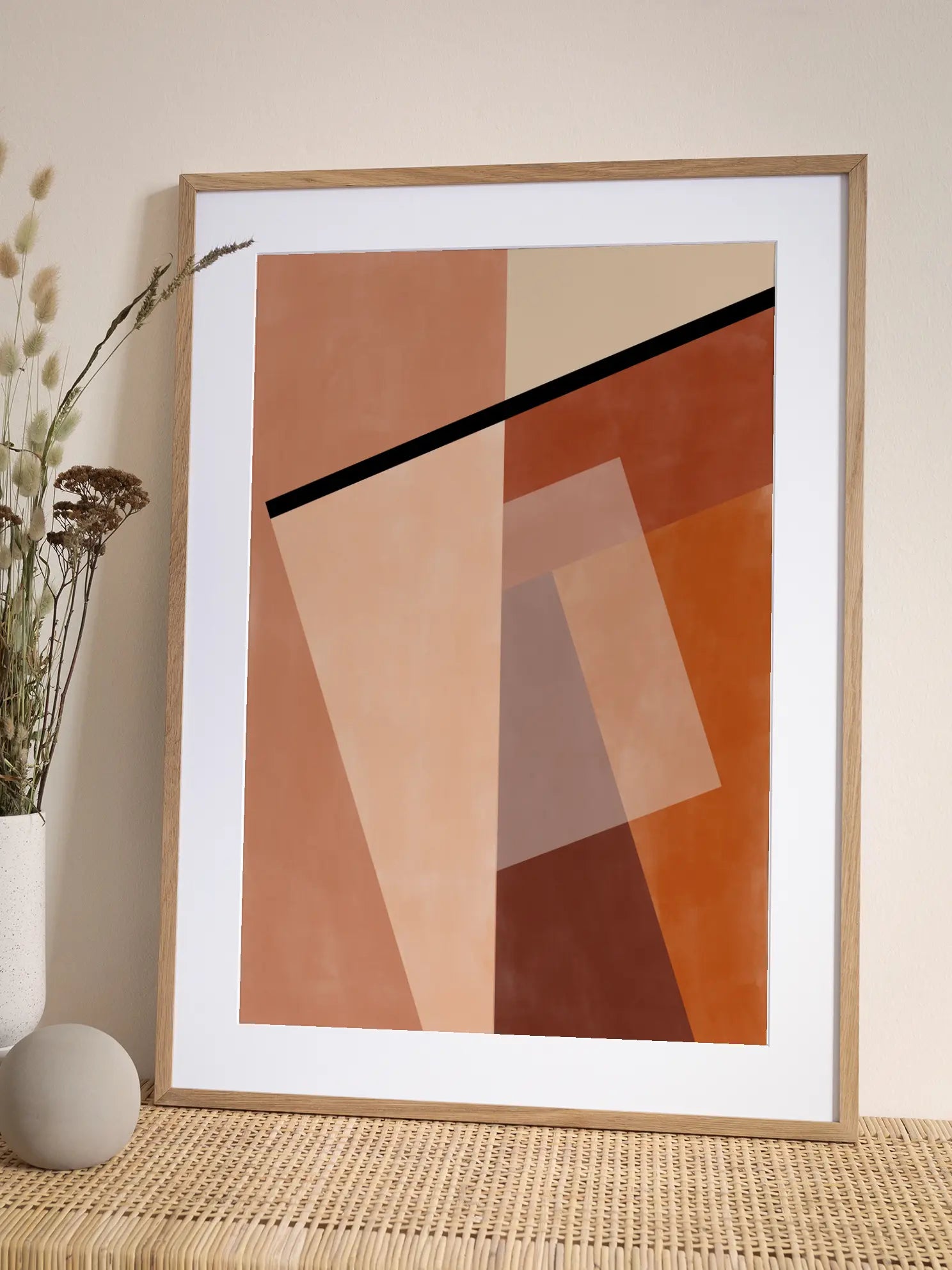 Geometric Shapes And Warm Earth Tones Poster