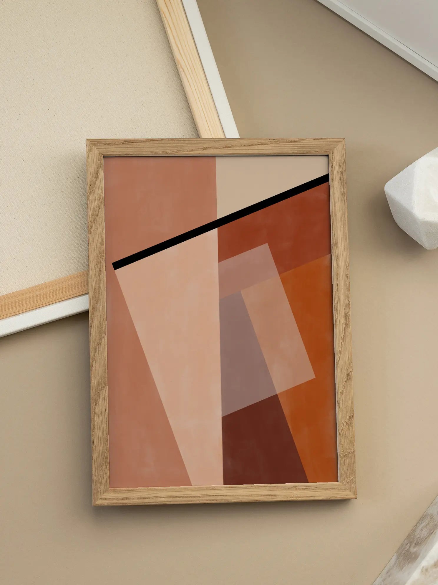 Geometric Shapes And Warm Earth Tones Poster