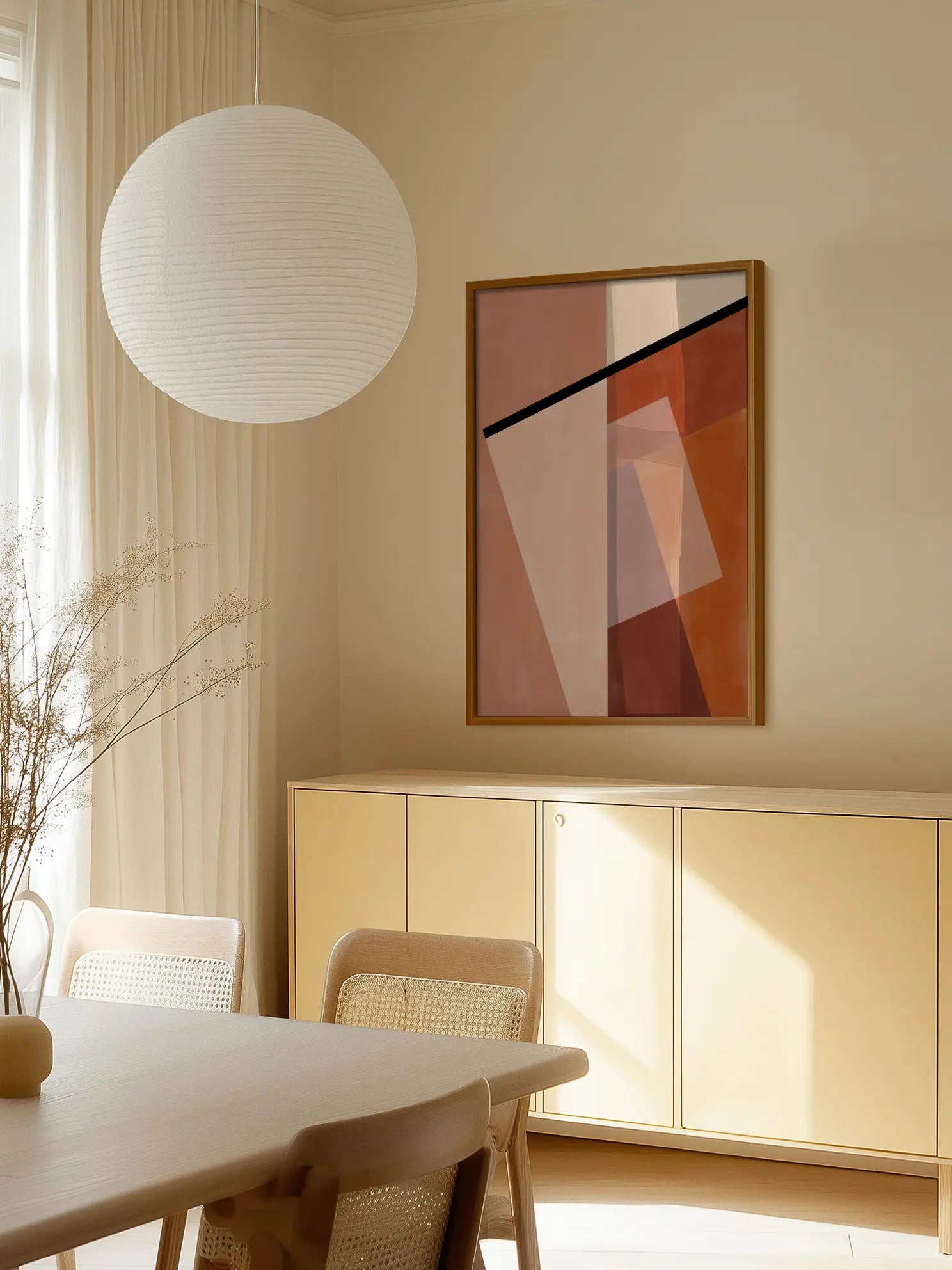Geometric Shapes And Warm Earth Tones Poster